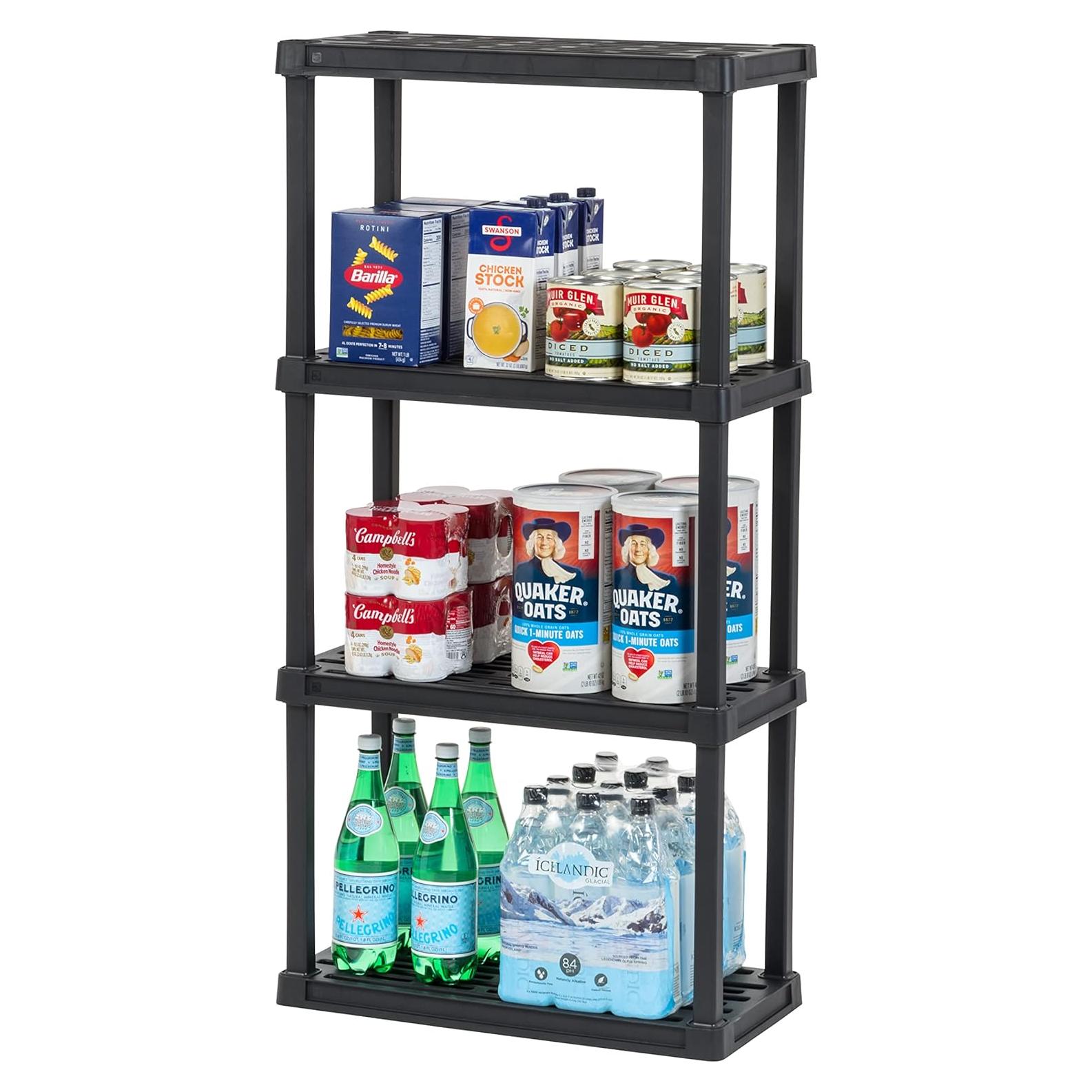 Estantería Plástica IRIS USA 4 Niveles 160kg Negra