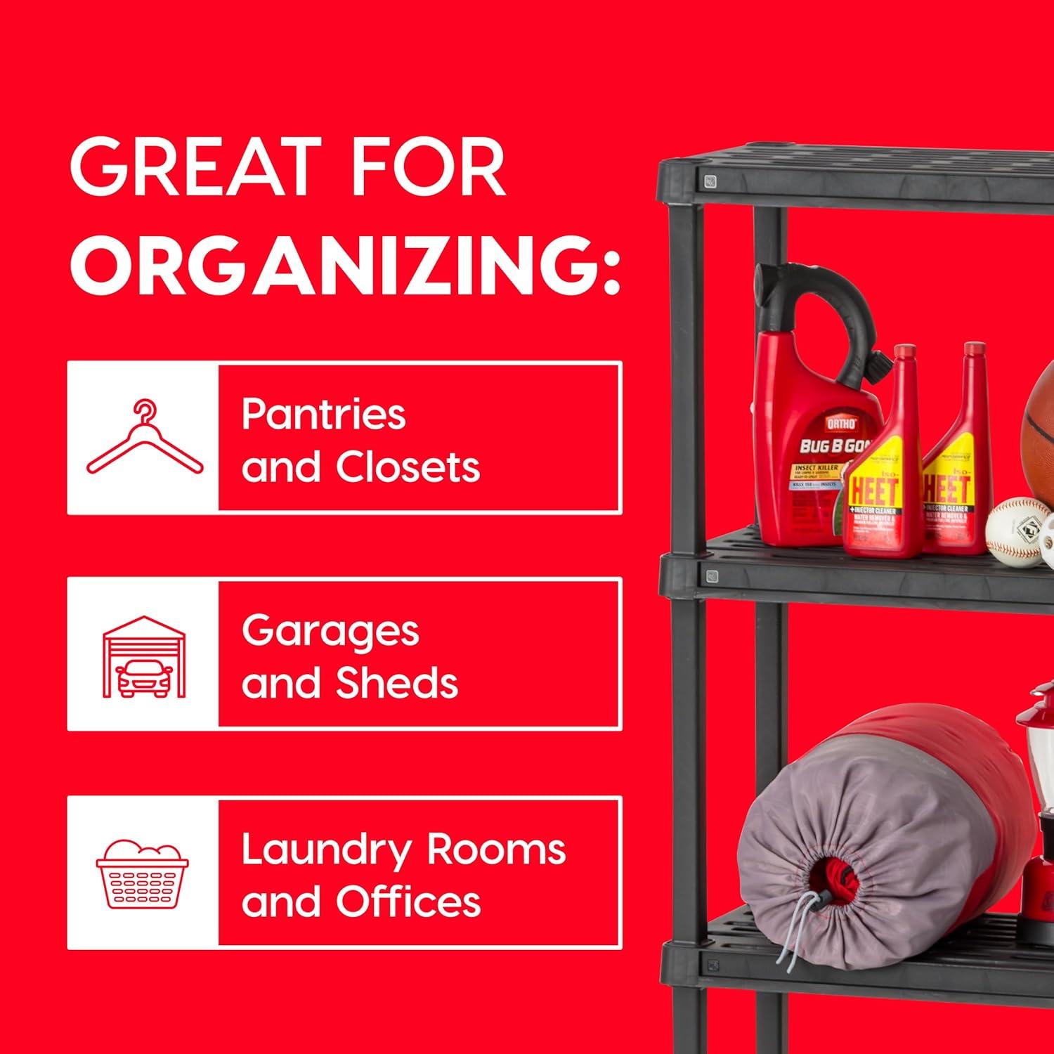 Estantería Plástica IRIS USA 4 Niveles 160kg Negra