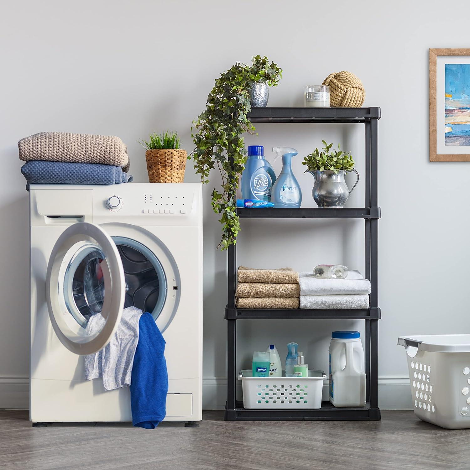 Estantería Plástica IRIS USA 4 Niveles 160kg Negra