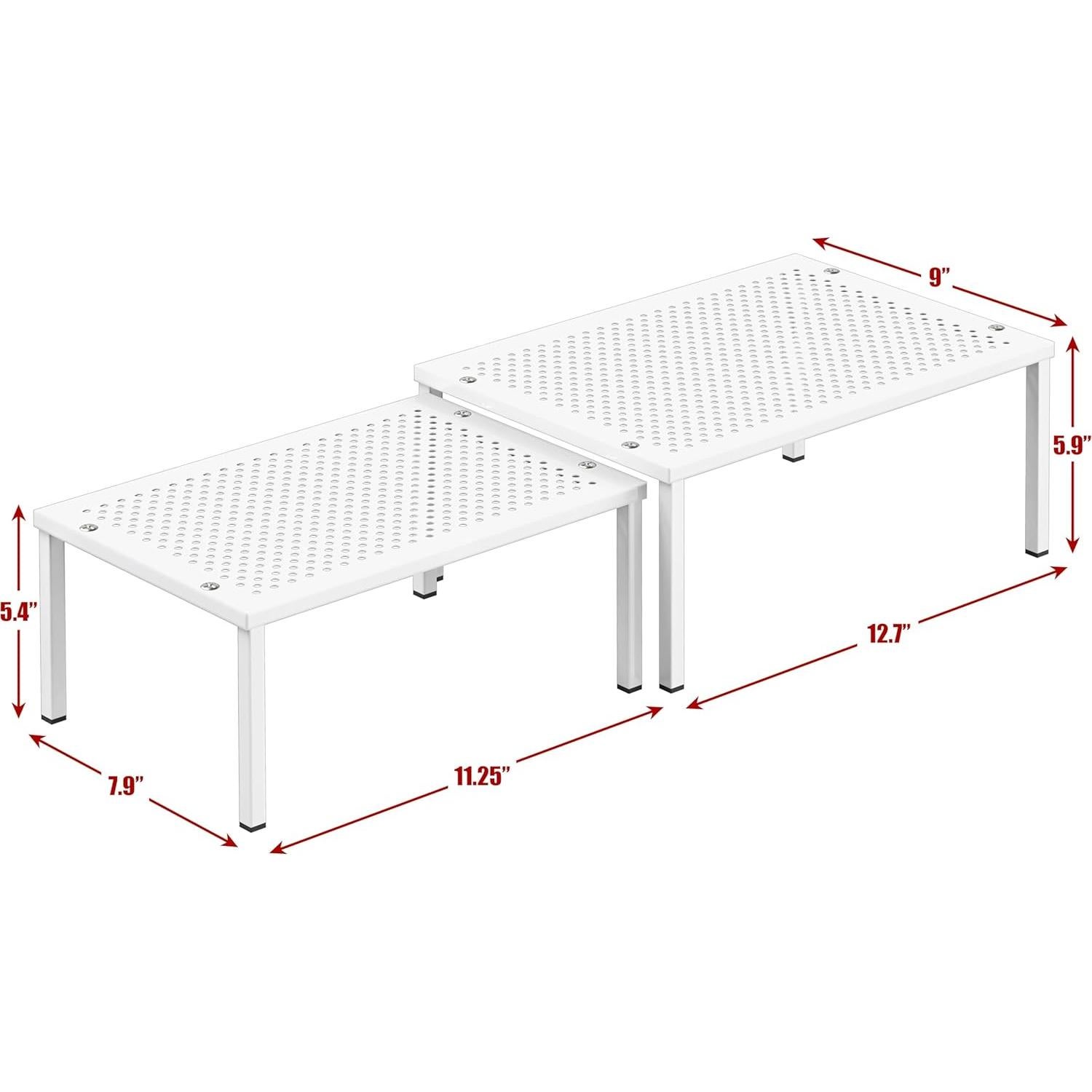 Organizador de estante apilable Simple Houseware Blanco 2 Unidades