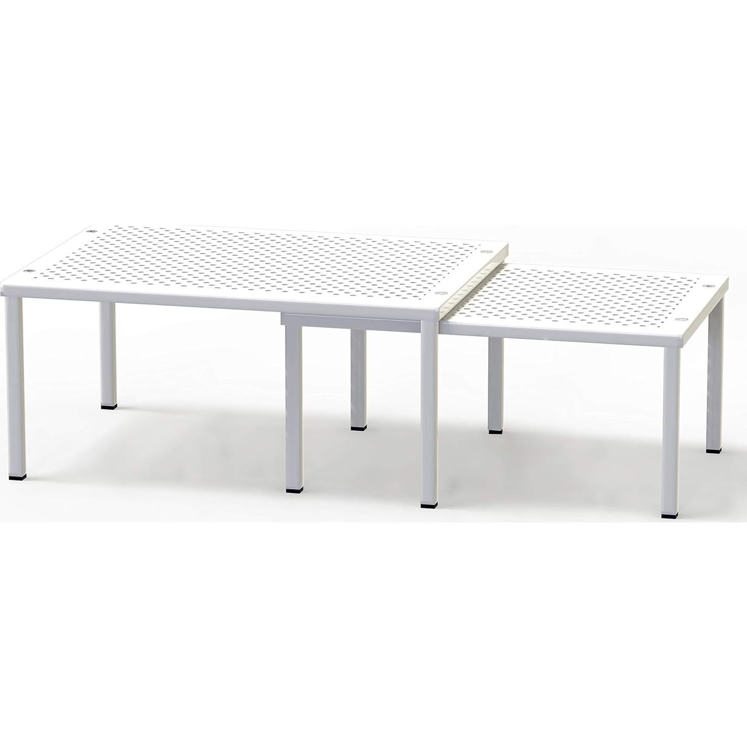 Organizador de estante apilable Simple Houseware Blanco 2 Unidades