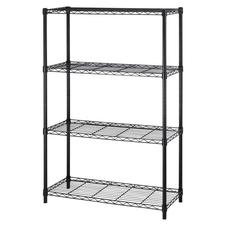 Estante de Alambre 4 Niveles BestOffice 1000 lbs Negro
