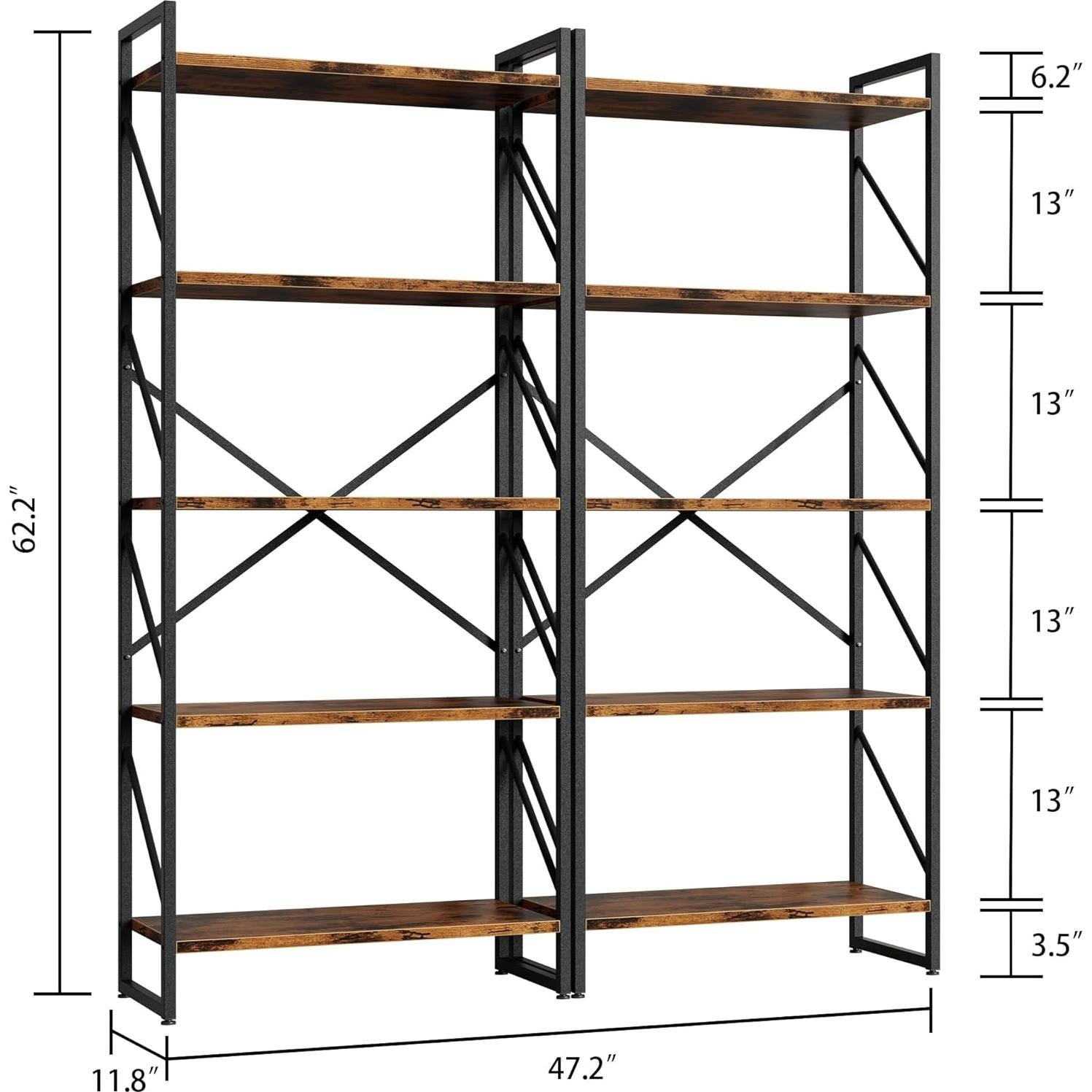 Estantería de 5 Niveles Shintenchi - Estante Industrial Marrón