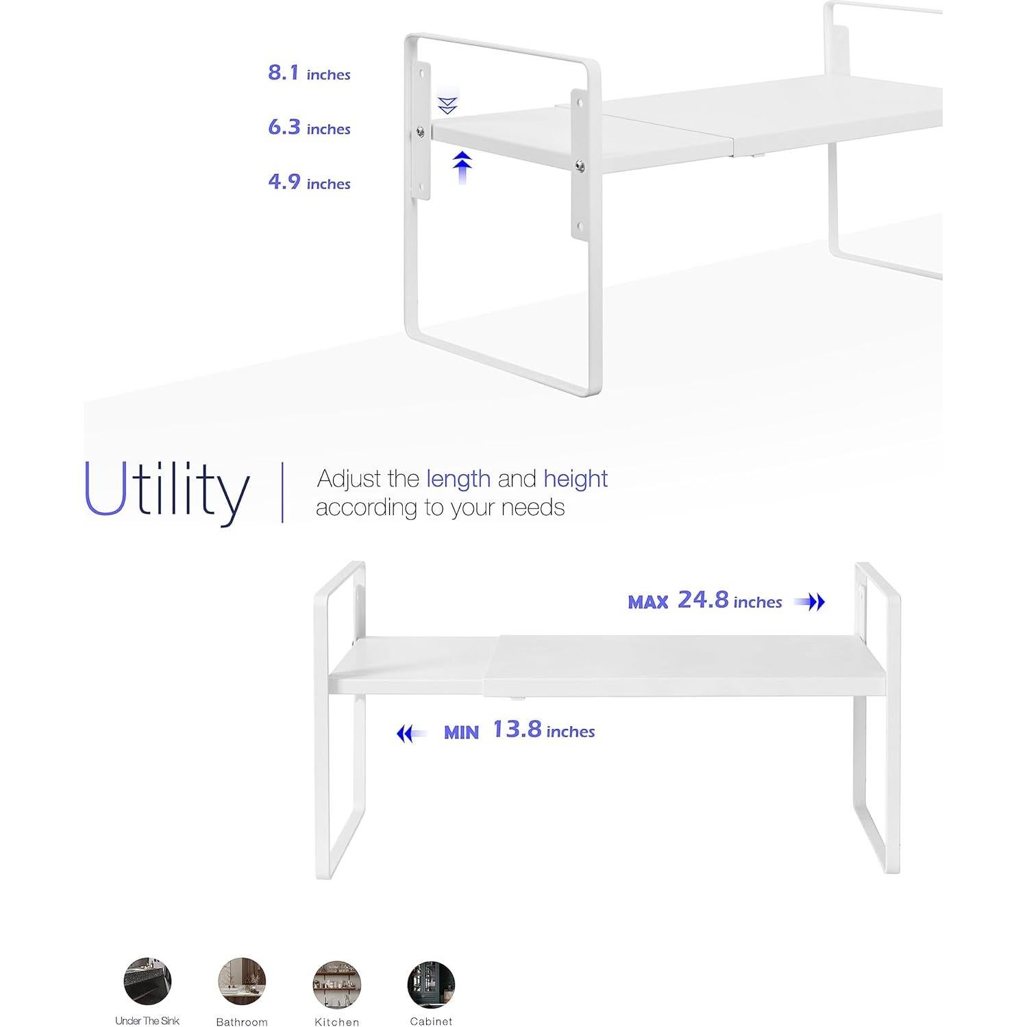 Estante Organizador Ajustable Nxconsu Blanco 35-62 cm