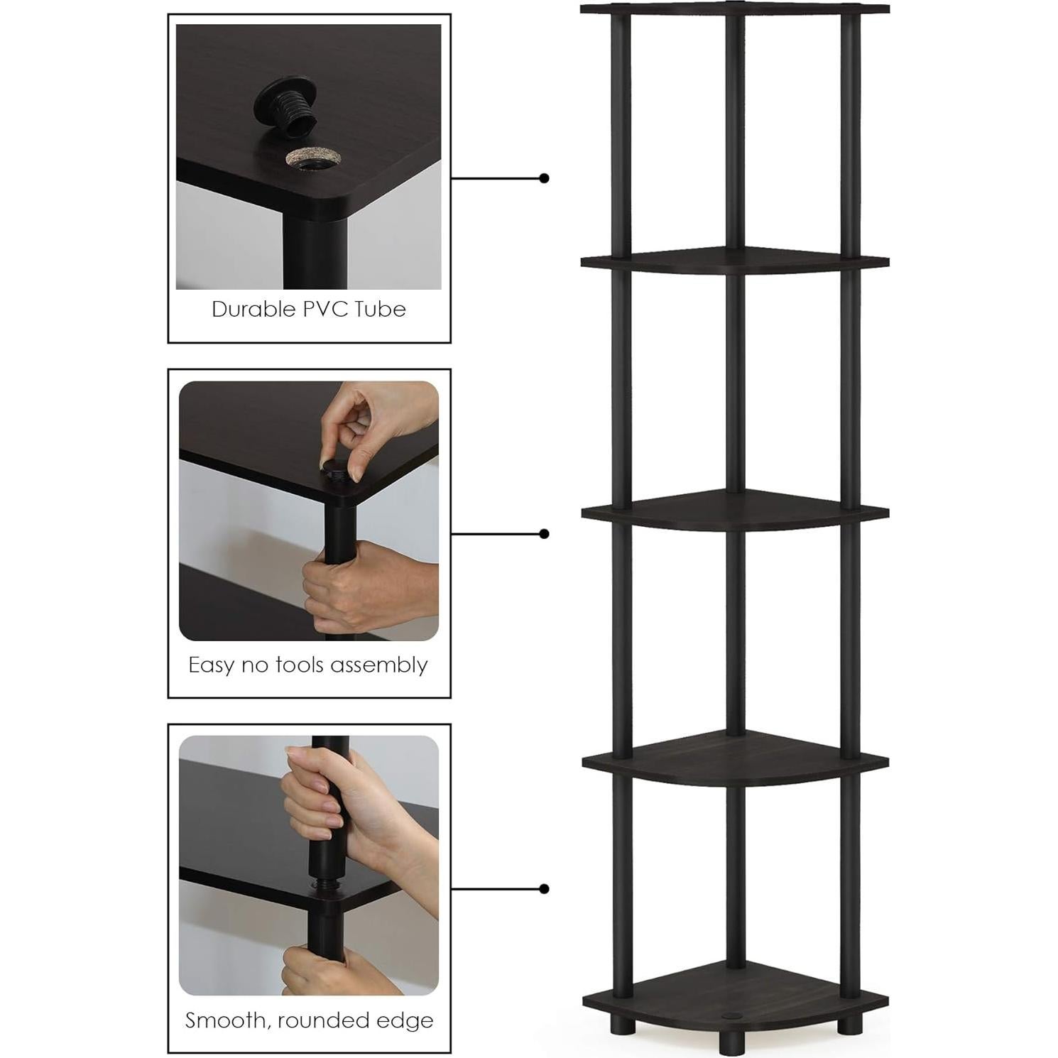 Estante de Esquina Furinno Turn-N-Tube 5 Niveles 29,5x29,5x146,7cm