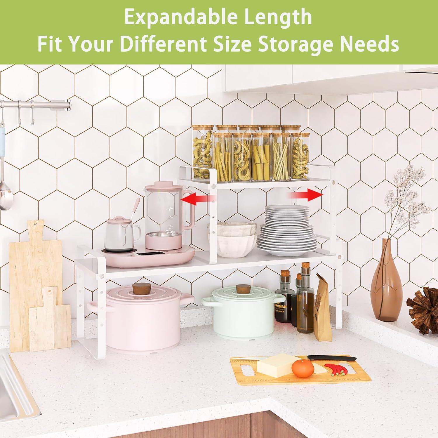 Organizador de Estante Expandible Across-Star Blanco 2 Niveles