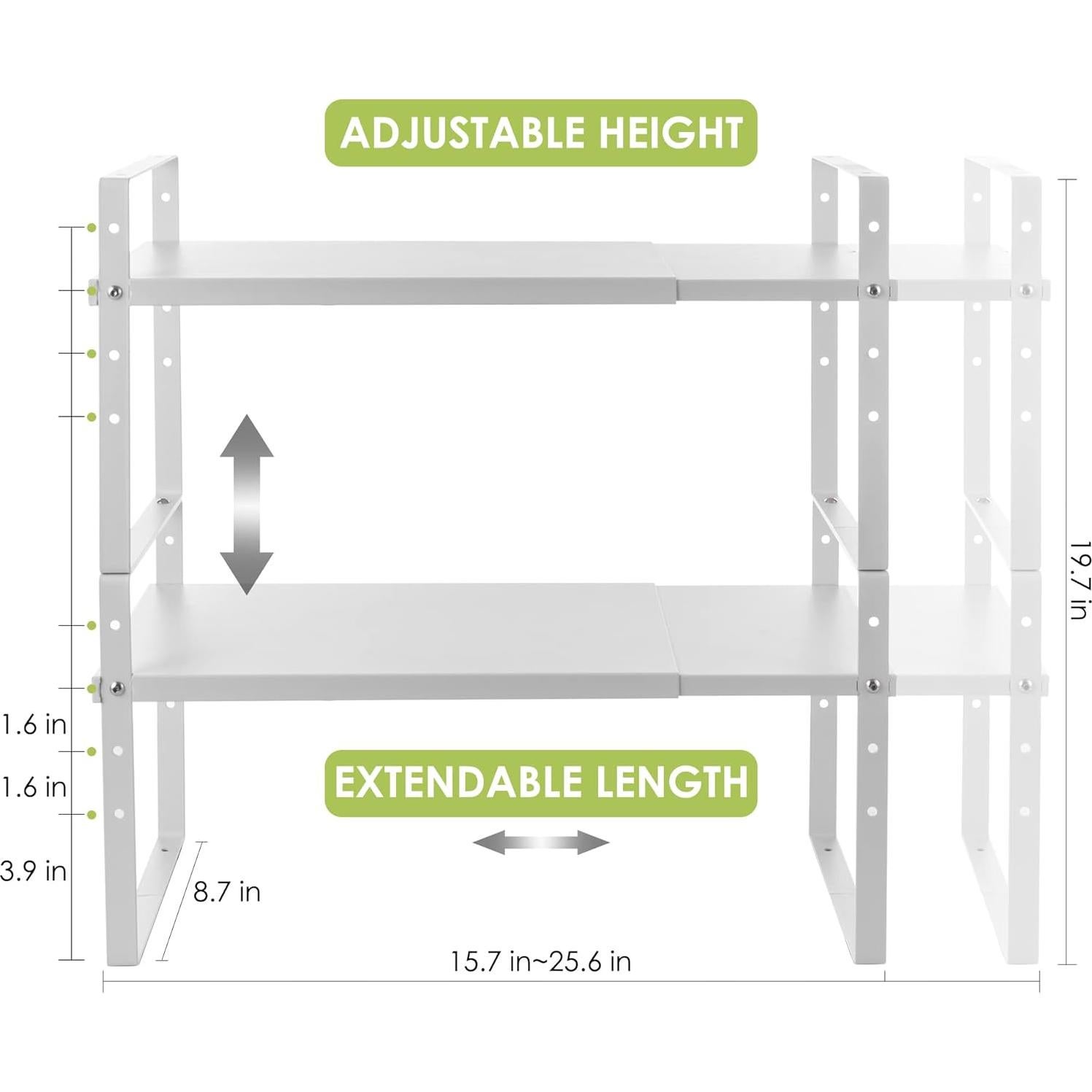 Organizador de Estante Expandible Across-Star Blanco 2 Niveles