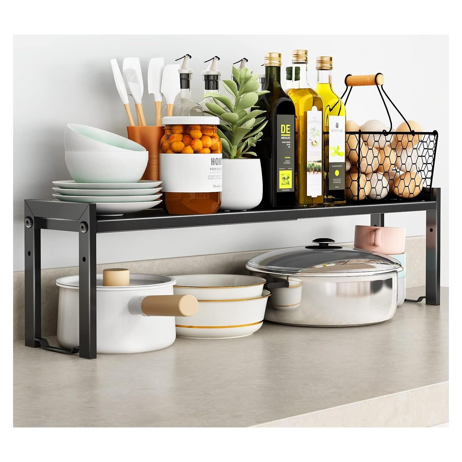 Organizador de Estante Expandible Urhomey 66 cm Negro