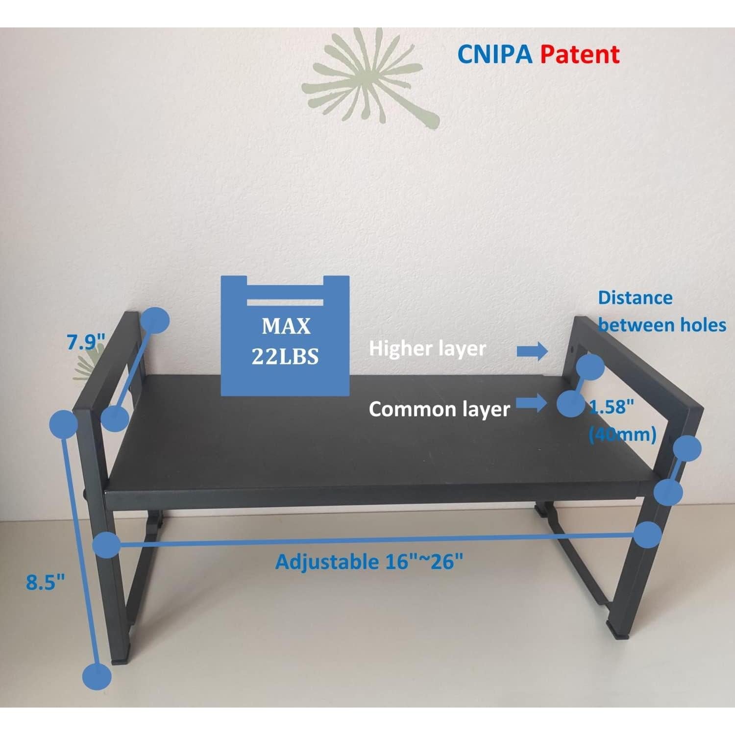Organizador de Estante Expandible Urhomey 66 cm Negro