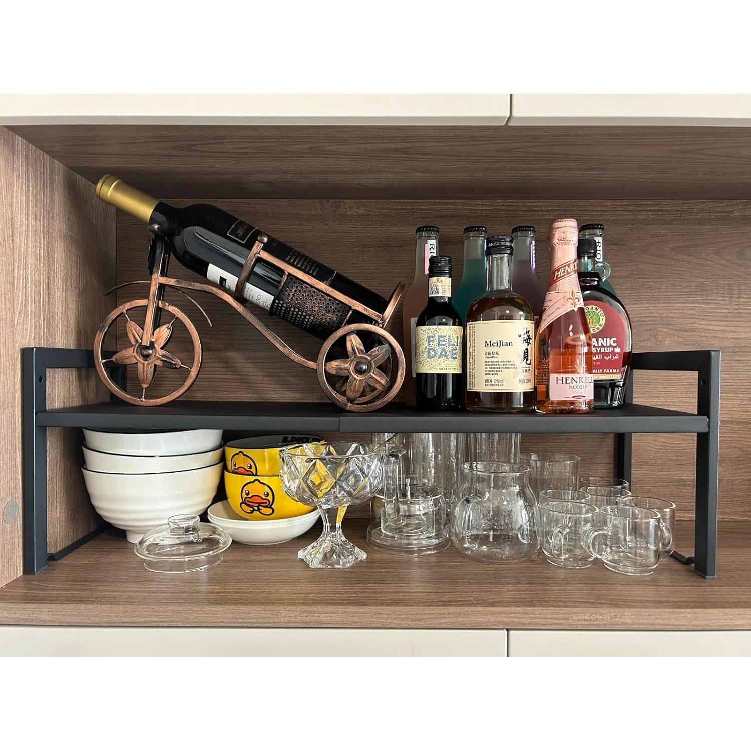 Organizador de Estante Expandible Urhomey 66 cm Negro