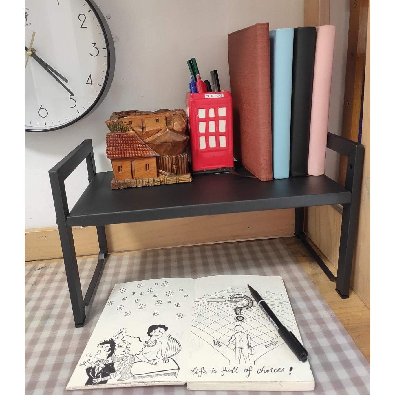 Organizador de Estante Expandible Urhomey 66 cm Negro