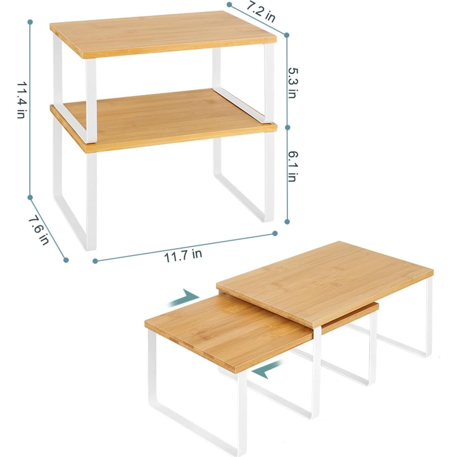 Organizador de Estantes de Cocina NEX, Apilable 2 Piezas