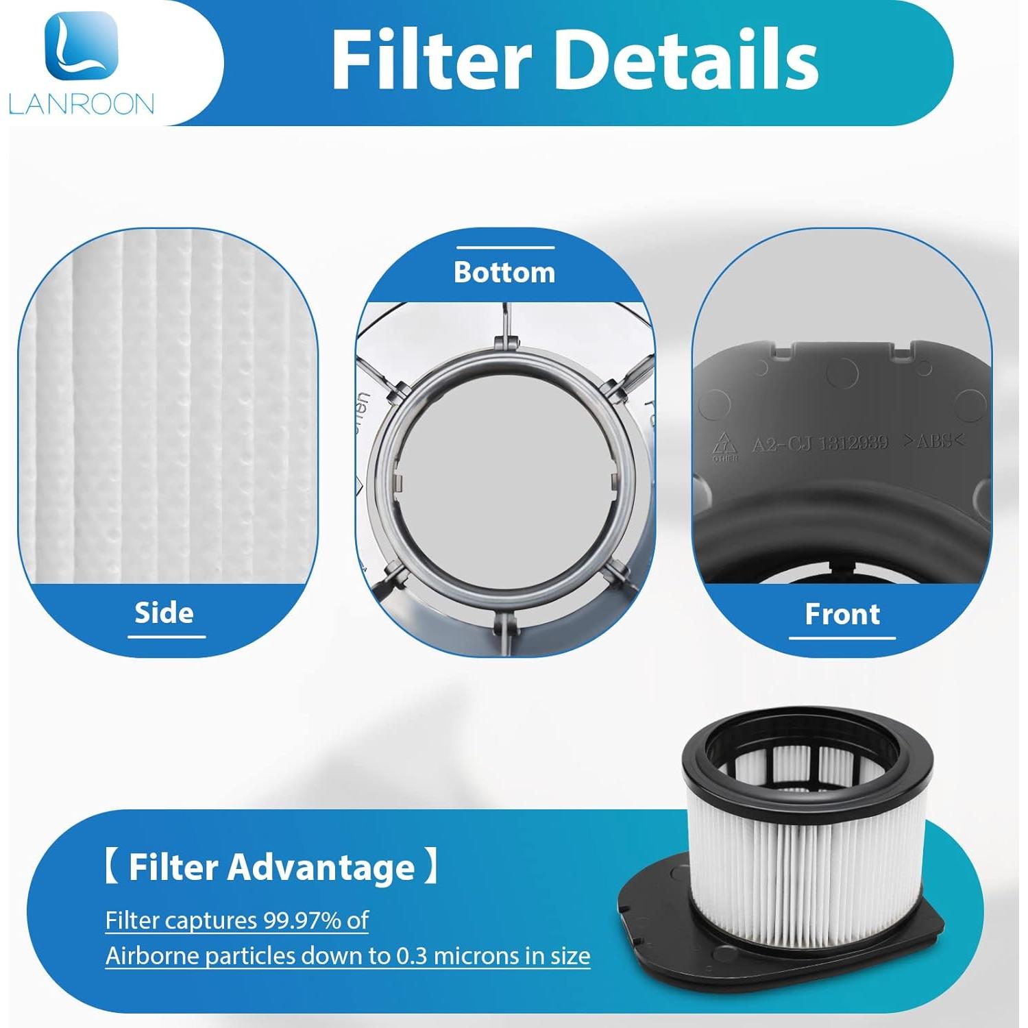 Filtro HEPA LANROON IZ862H para aspiradora Shark, 2 filtros + 4 kit