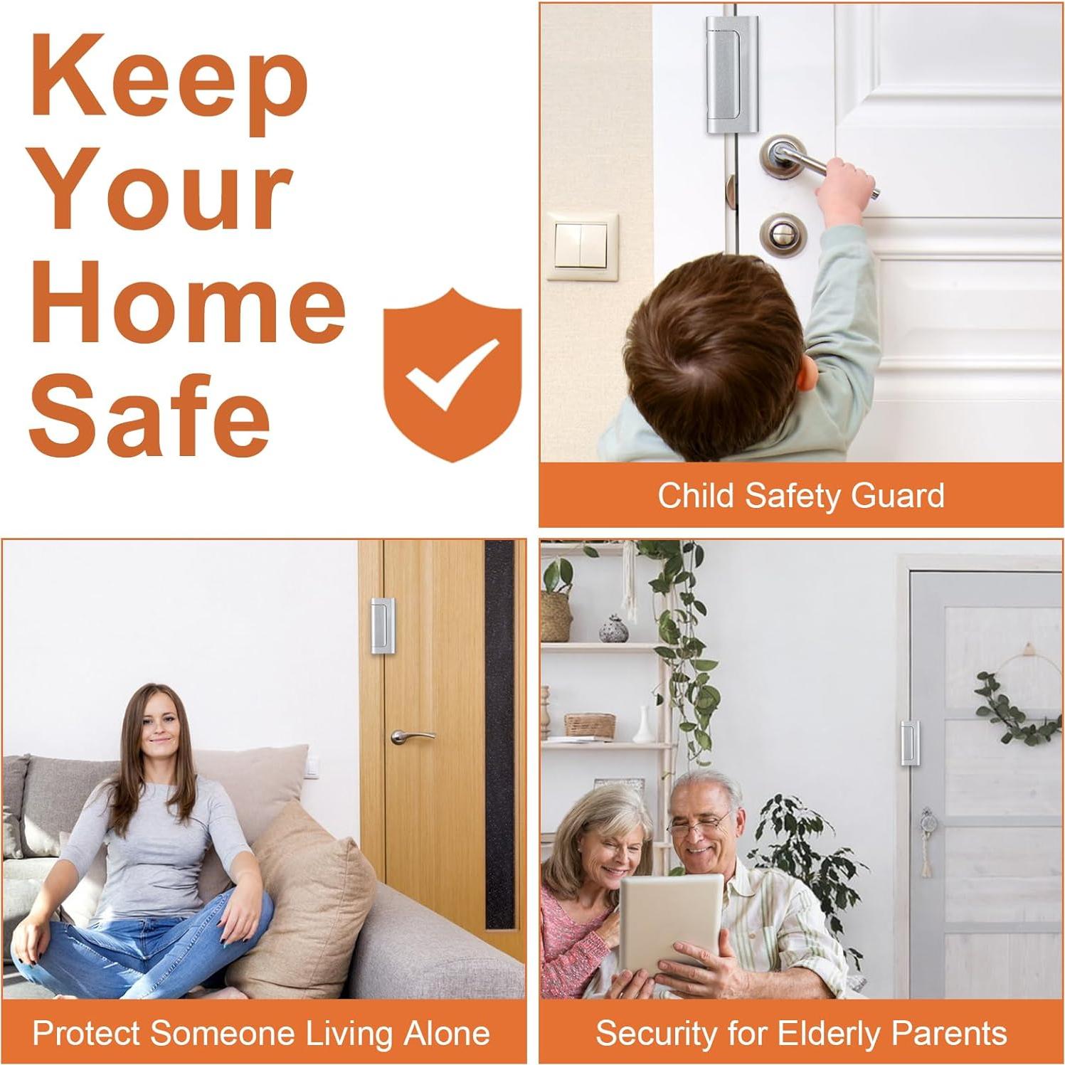 Cerradura de Seguridad Husfunov 2 Pack Metálica Plata 800 lbs