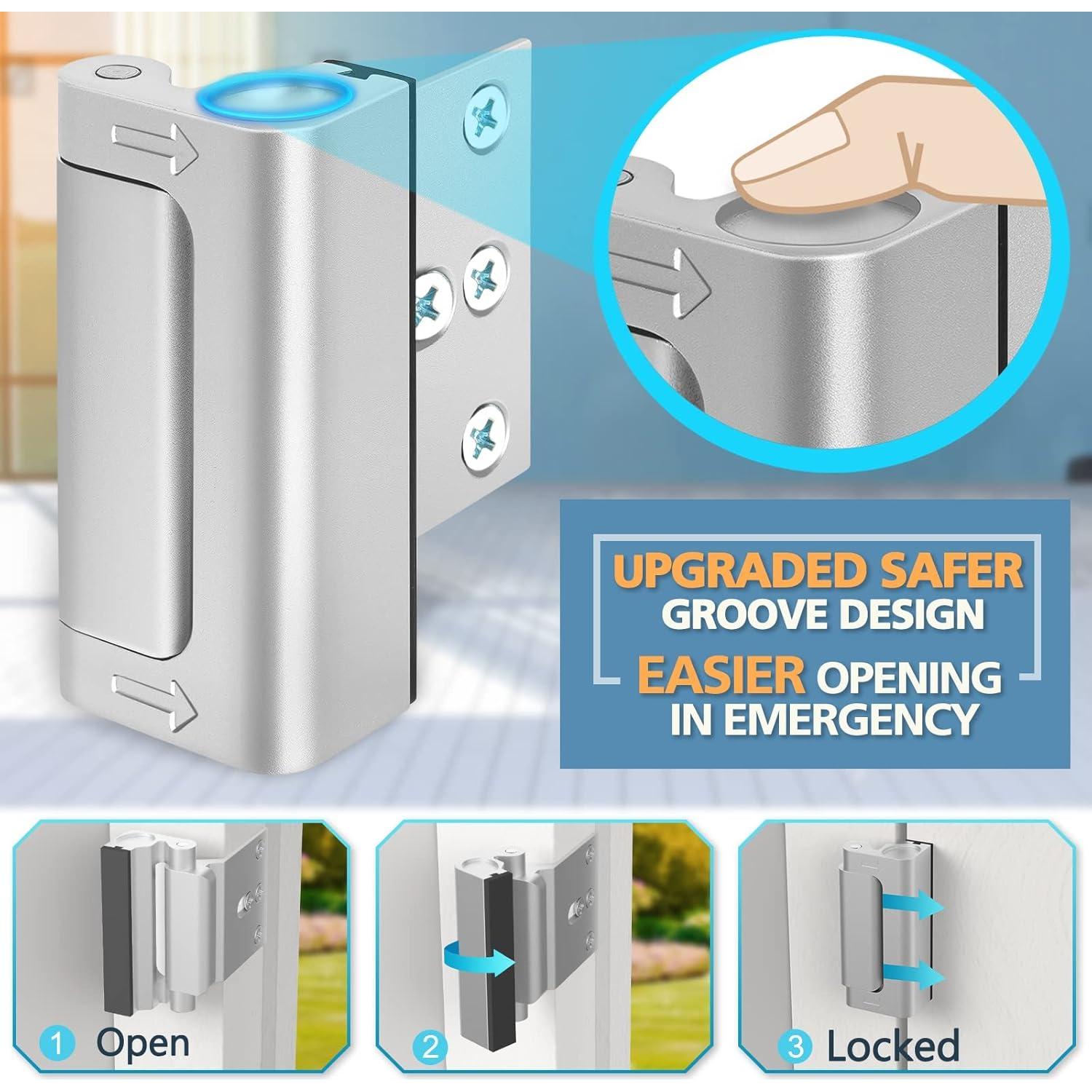 Cerradura de Seguridad WINONLY 3 Paquetes Refuerzo Metal 800 lbs