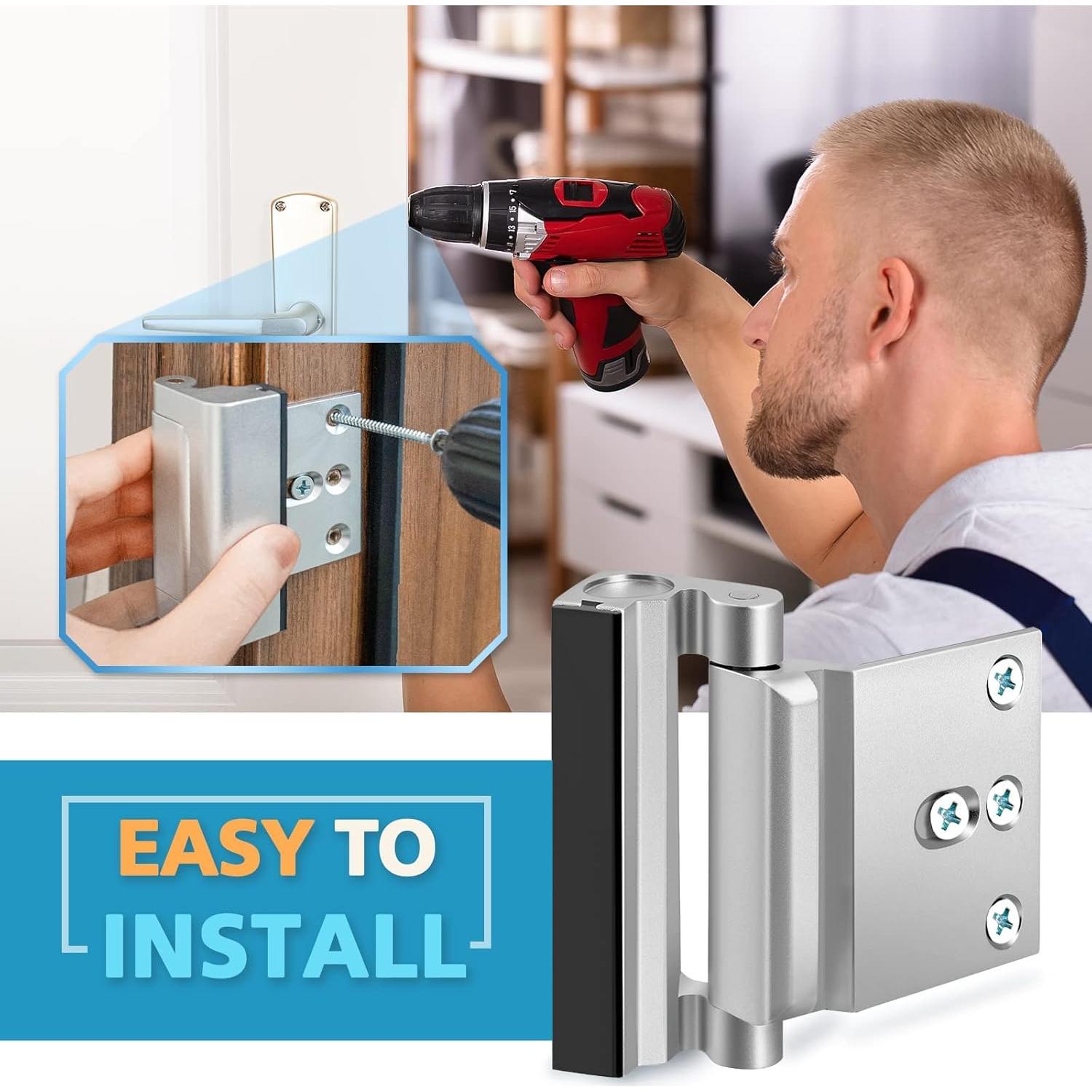 Cerradura de Seguridad WINONLY 3 Paquetes Refuerzo Metal 800 lbs