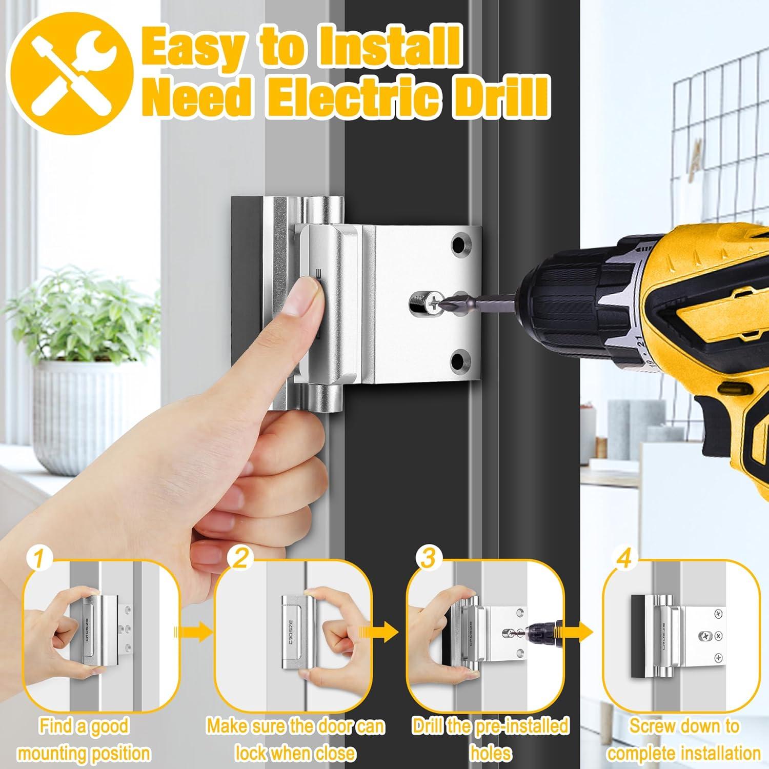 Cerradura de Seguridad Crosize Refuerzo Metal 800 lbs Plata