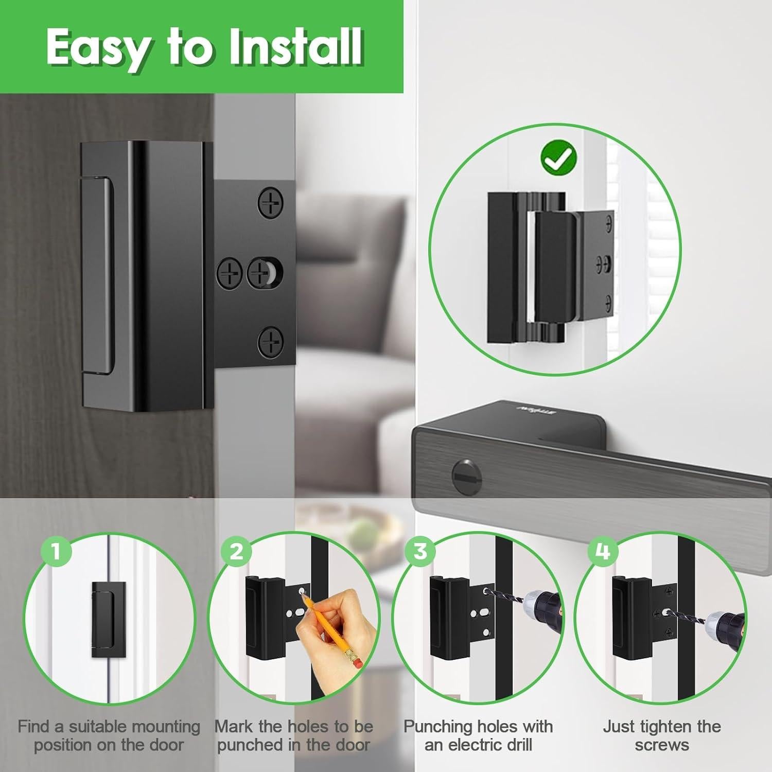 Cerradura de Seguridad Treasem 3" Negro Mate para Puerta