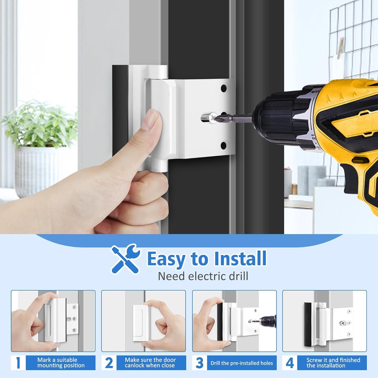 Cerradura de Refuerzo Profasion Blanca para Puerta