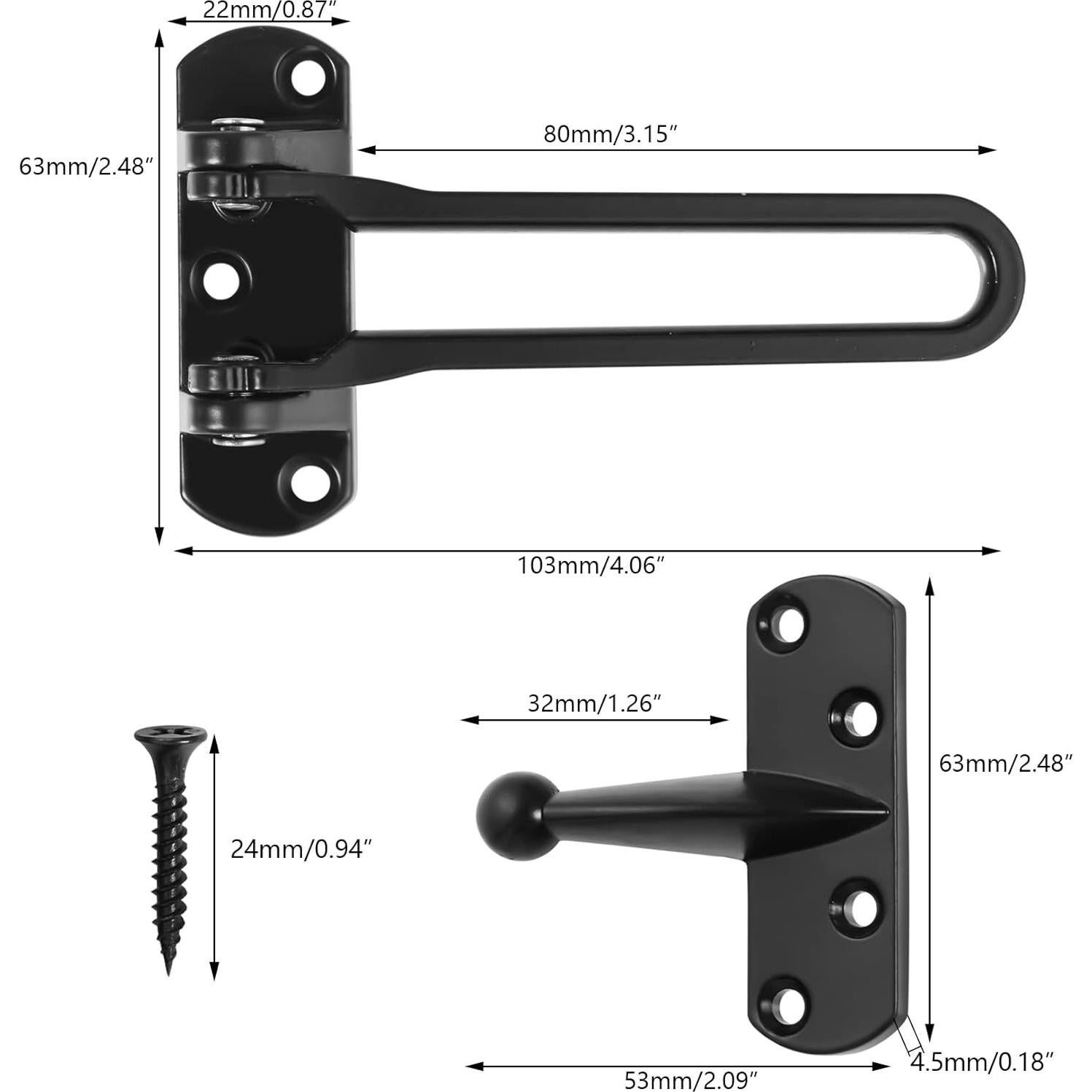 Cerradura de Seguridad para Puerta Topbuti DL-2 Negra