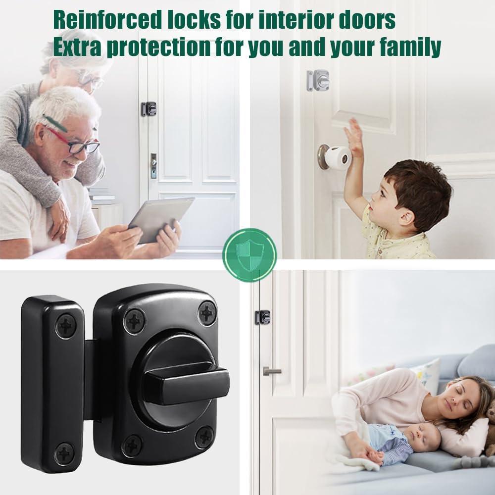 Cerradura de Refuerzo Interior ANTEISI Negra 180°