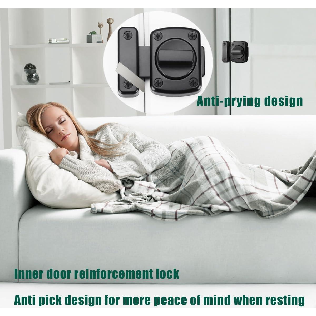 Cerradura de Refuerzo Interior ANTEISI Negra 180°