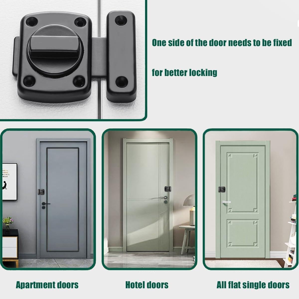 Cerradura de Refuerzo Interior ANTEISI Negra 180°