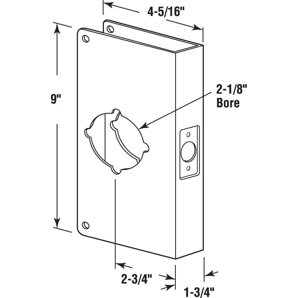 Placa Refuerzo Cerradura Prime-Line U 9552 Acero Inoxidable