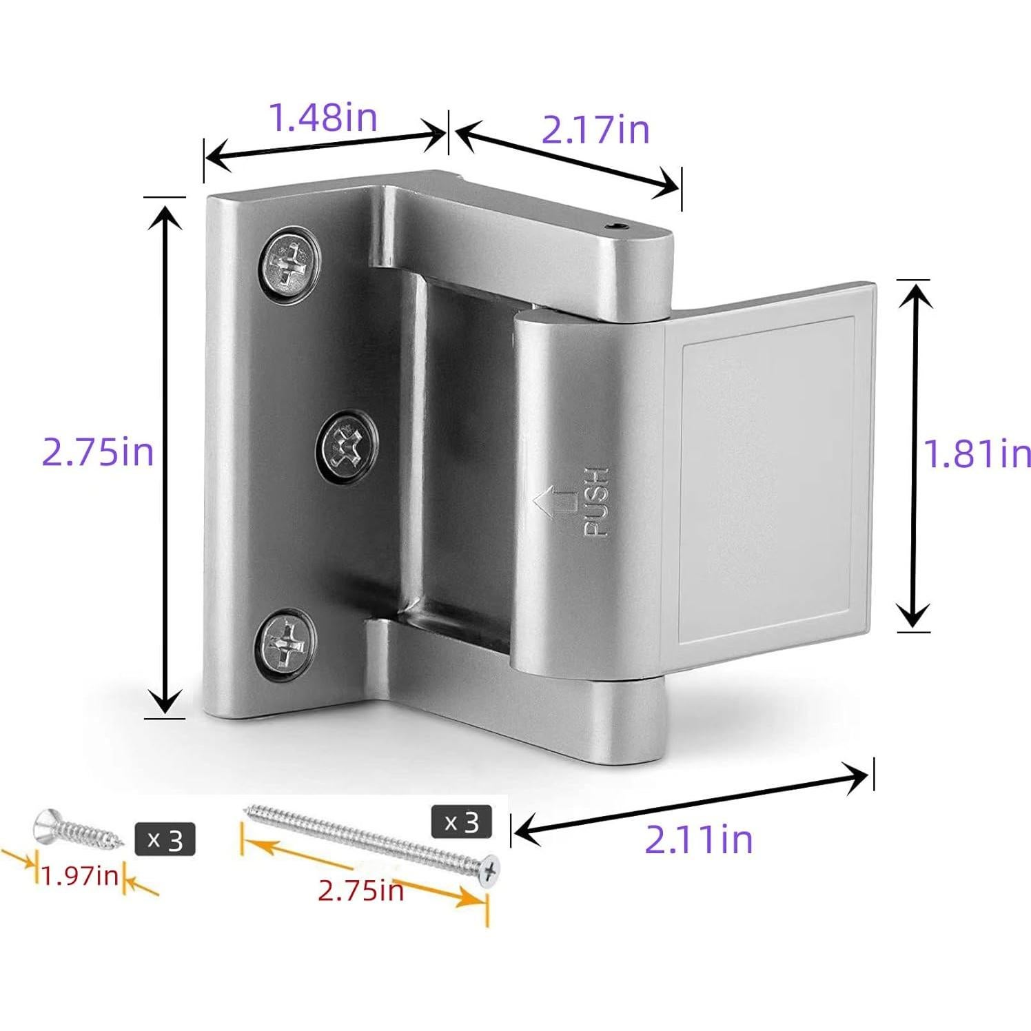 Cerradura de Privacidad Szliyands Seguridad Adicional Plateada