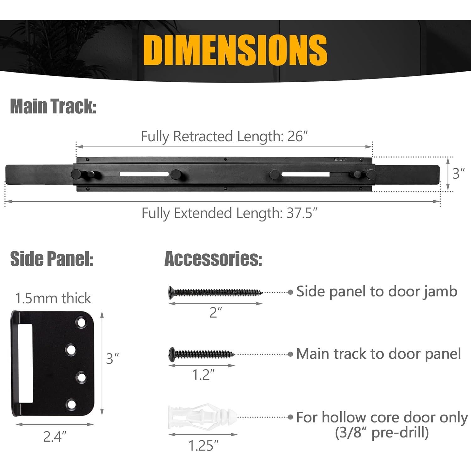 Barra de Seguridad para Puertas Sihnman 66-94 cm Acero Negro
