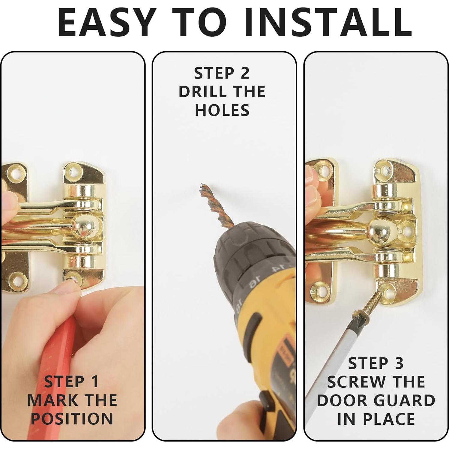 Cerradura de barra oscilante WellMade latón brillante 1 paquete