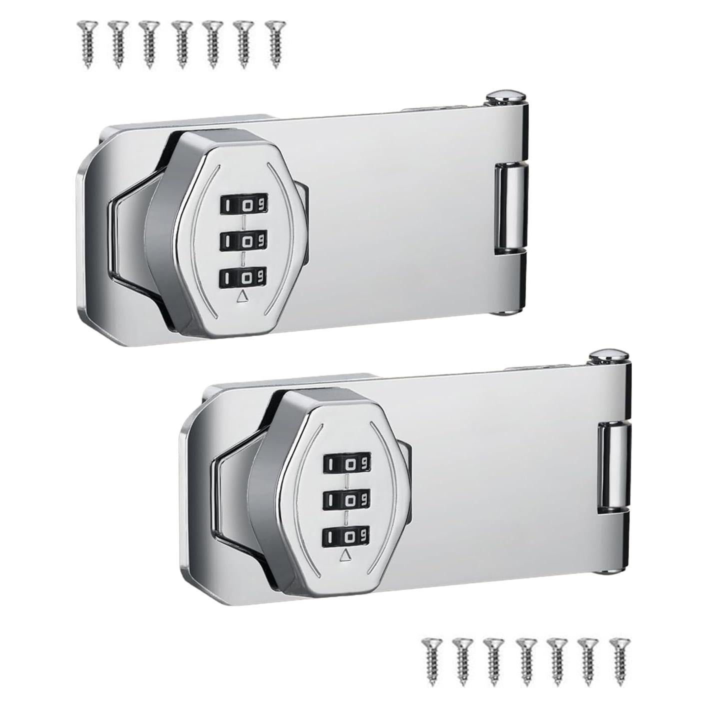 Cerradura de Combinación Sin Llave VIDYSUFYR 4" Plateada 2 Pzas