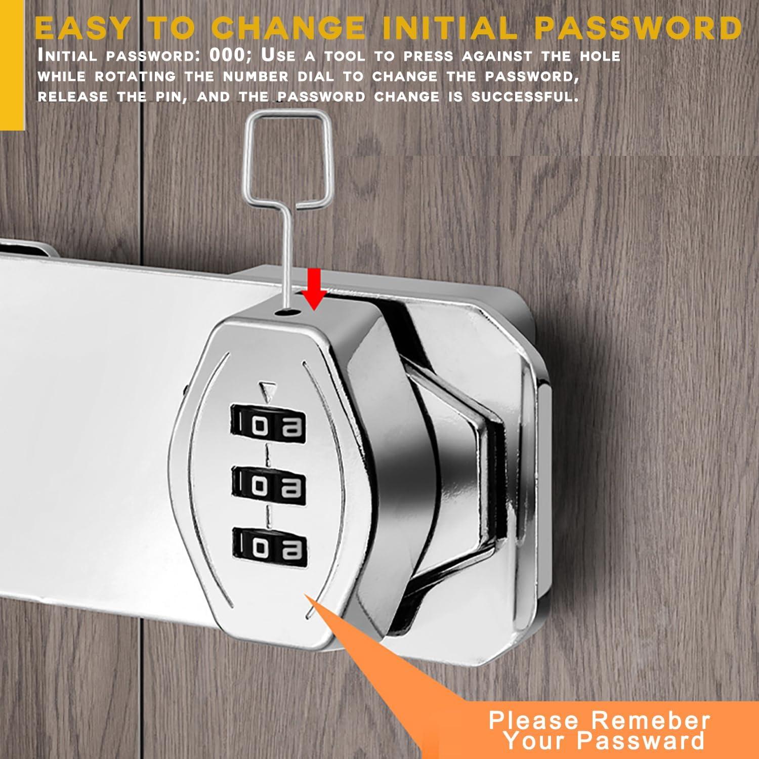 Cerradura de Combinación Sin Llave VIDYSUFYR 4" Plateada 2 Pzas