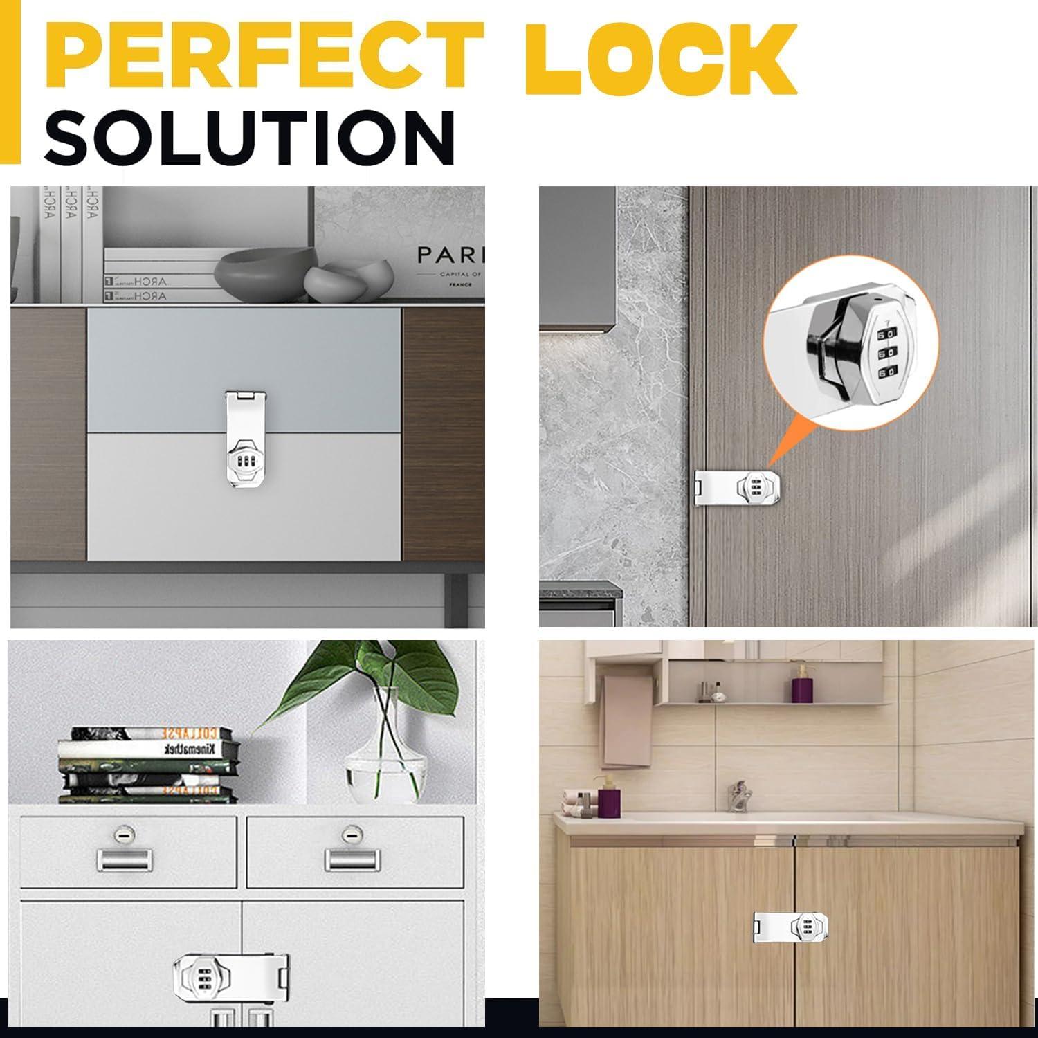 Cerradura de Combinación Sin Llave VIDYSUFYR 4" Plateada 2 Pzas