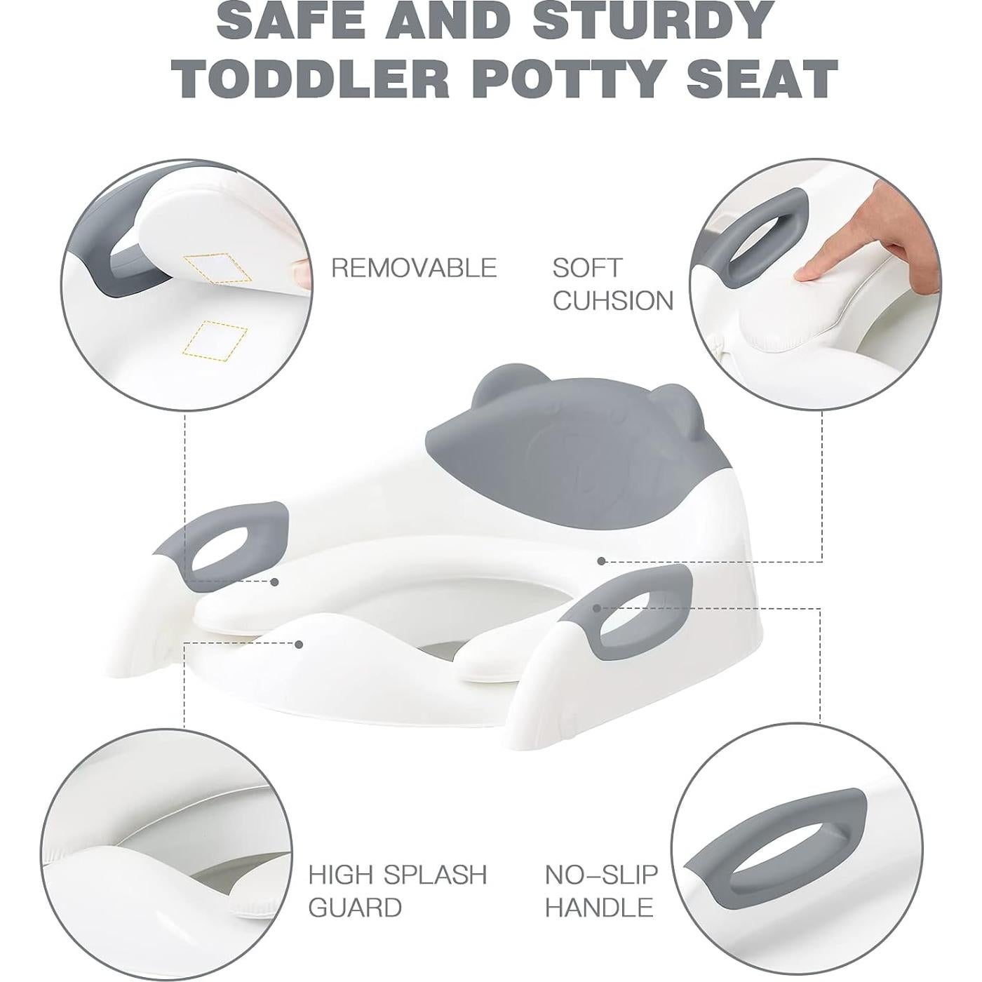 Asiento de Entrenamiento para Baño SKYROKU Gris con Escalera