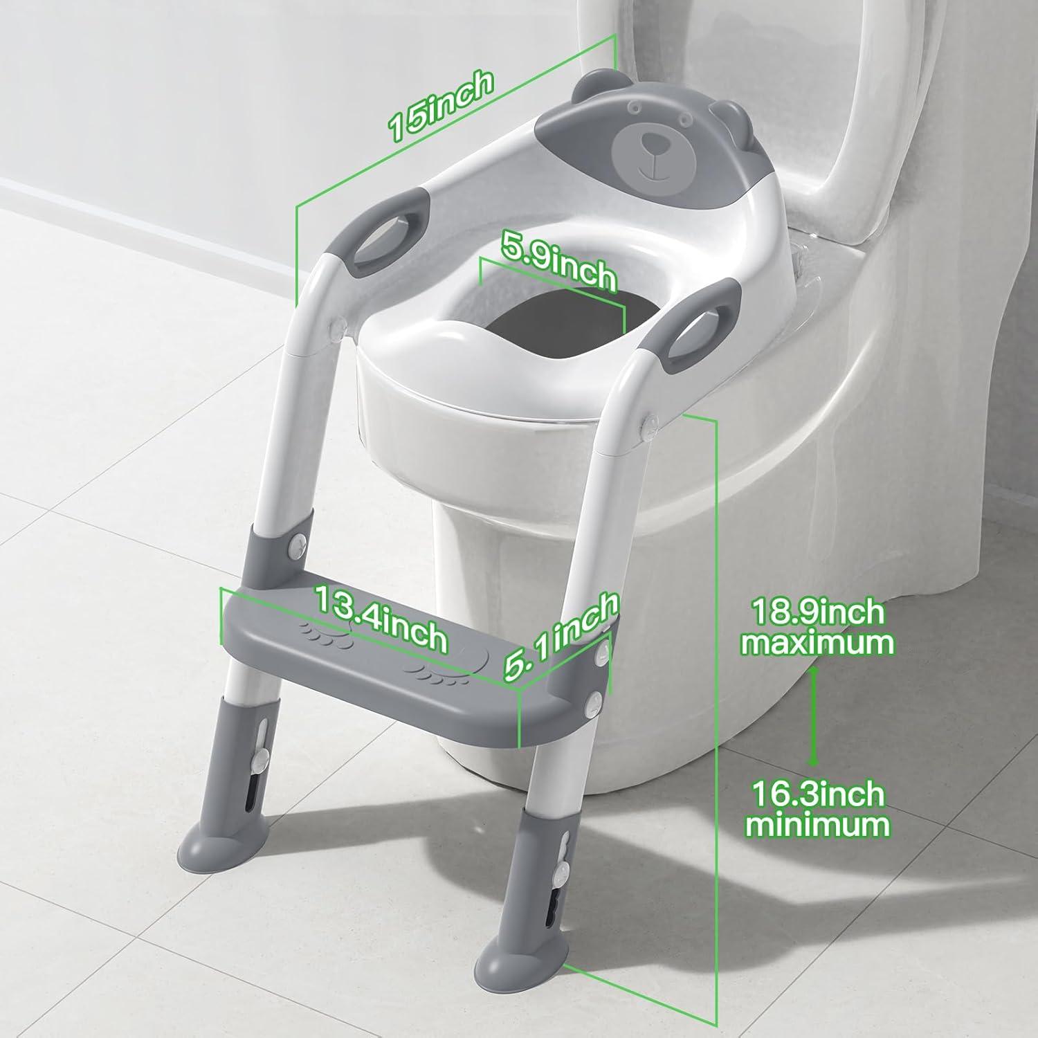 Asiento de Entrenamiento para Baño SKYROKU Gris con Escalera