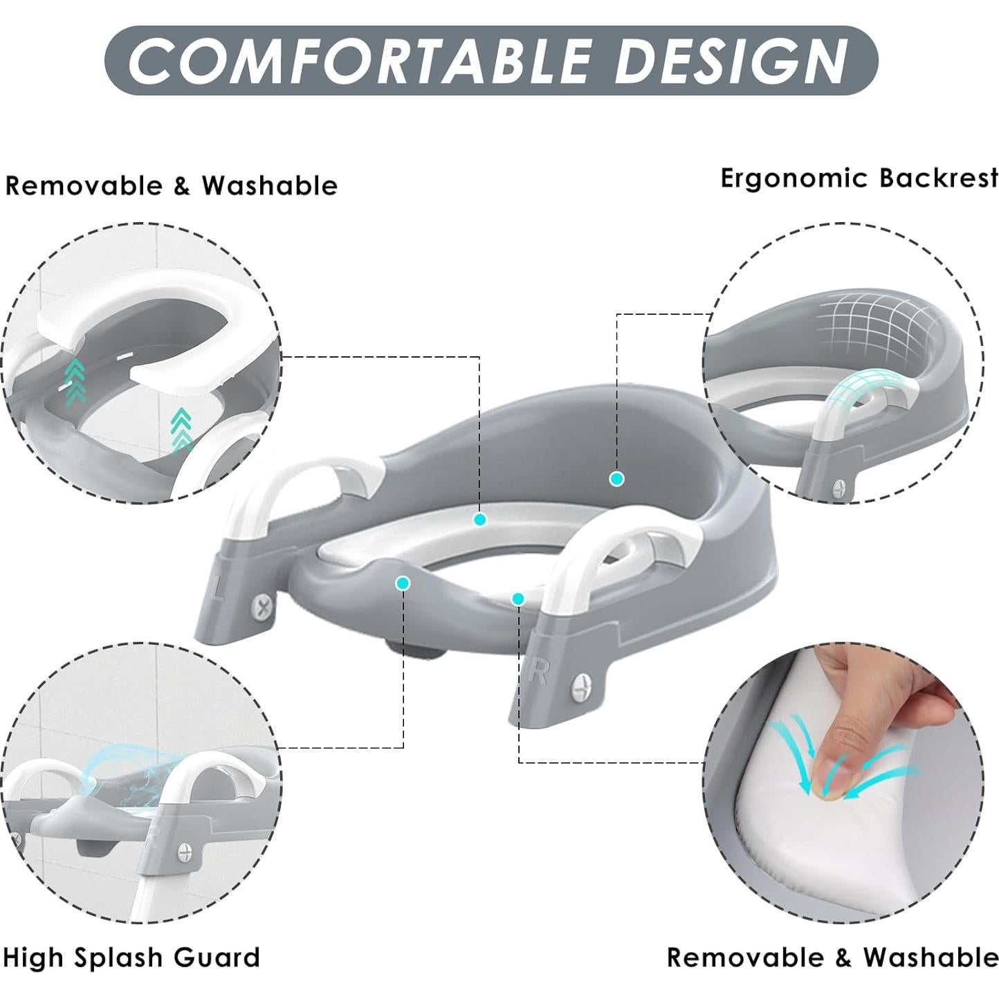 Asiento de Entrenamiento para Baño YT-808 Gris Ajustable