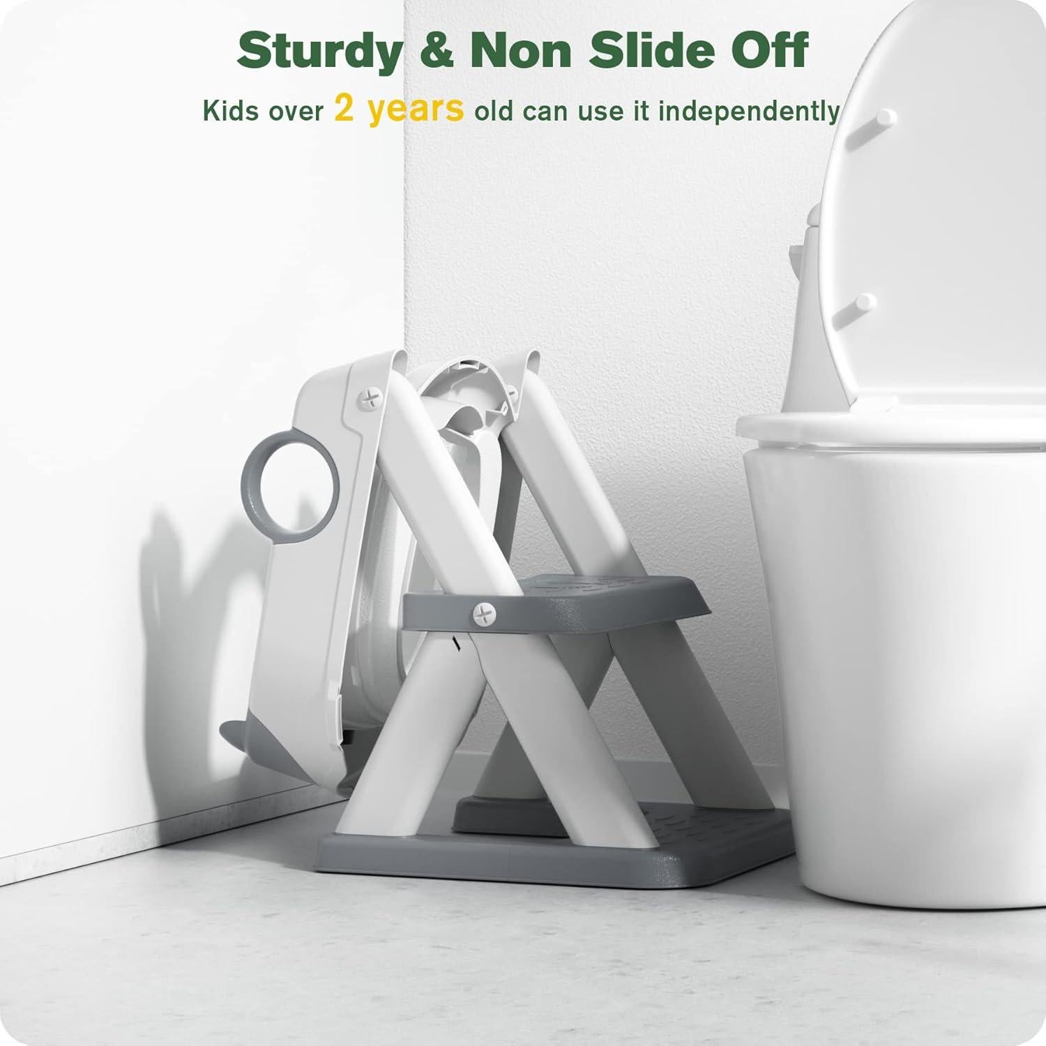 Asiento de Entrenamiento para Baño RABB 1ST Gris 2 en 1