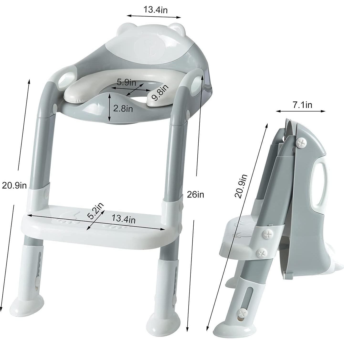 Asiento de Entrenamiento para Baño Fedicelly Gris/Blanco