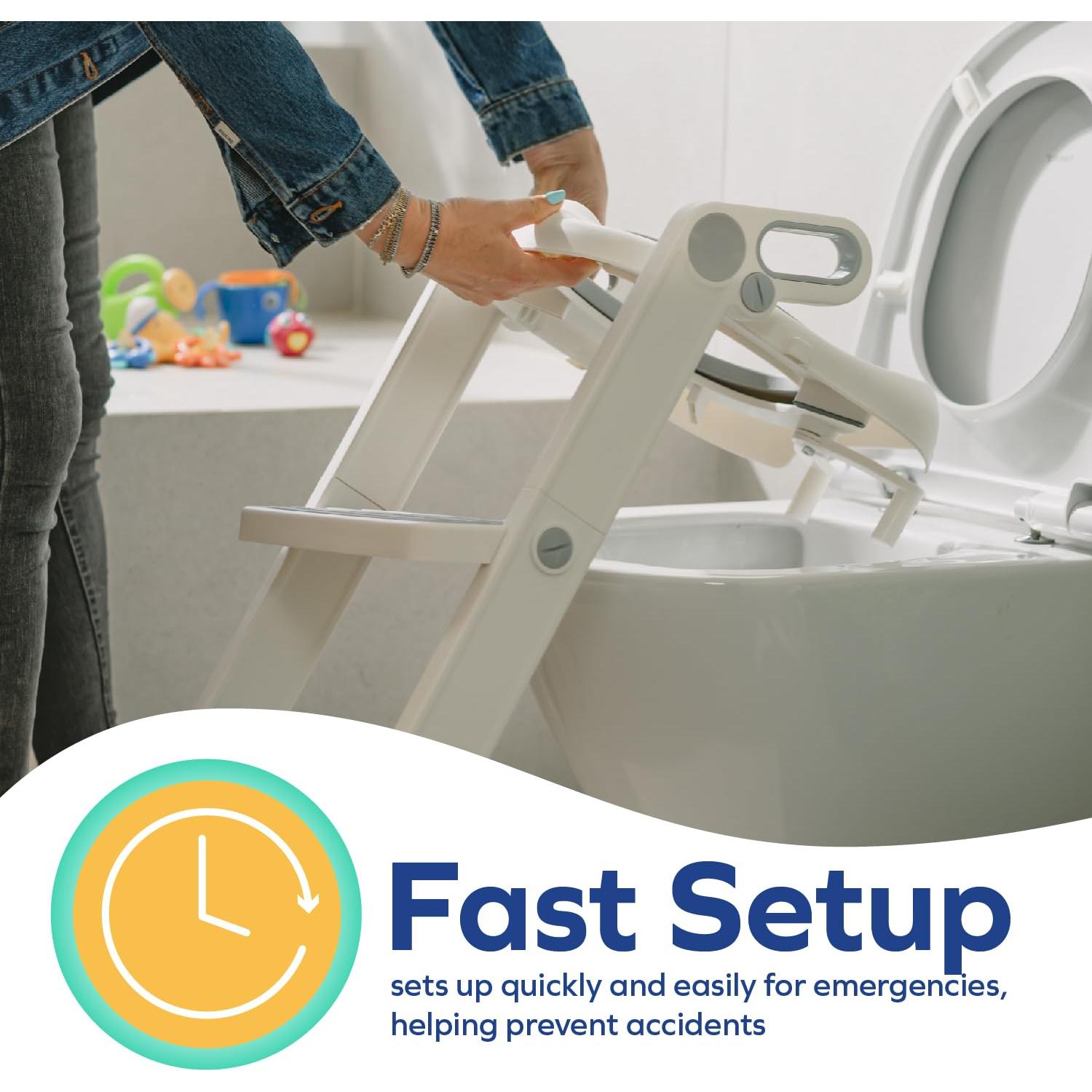 Asiento de inodoro con escalera Nuby gris 18+ meses