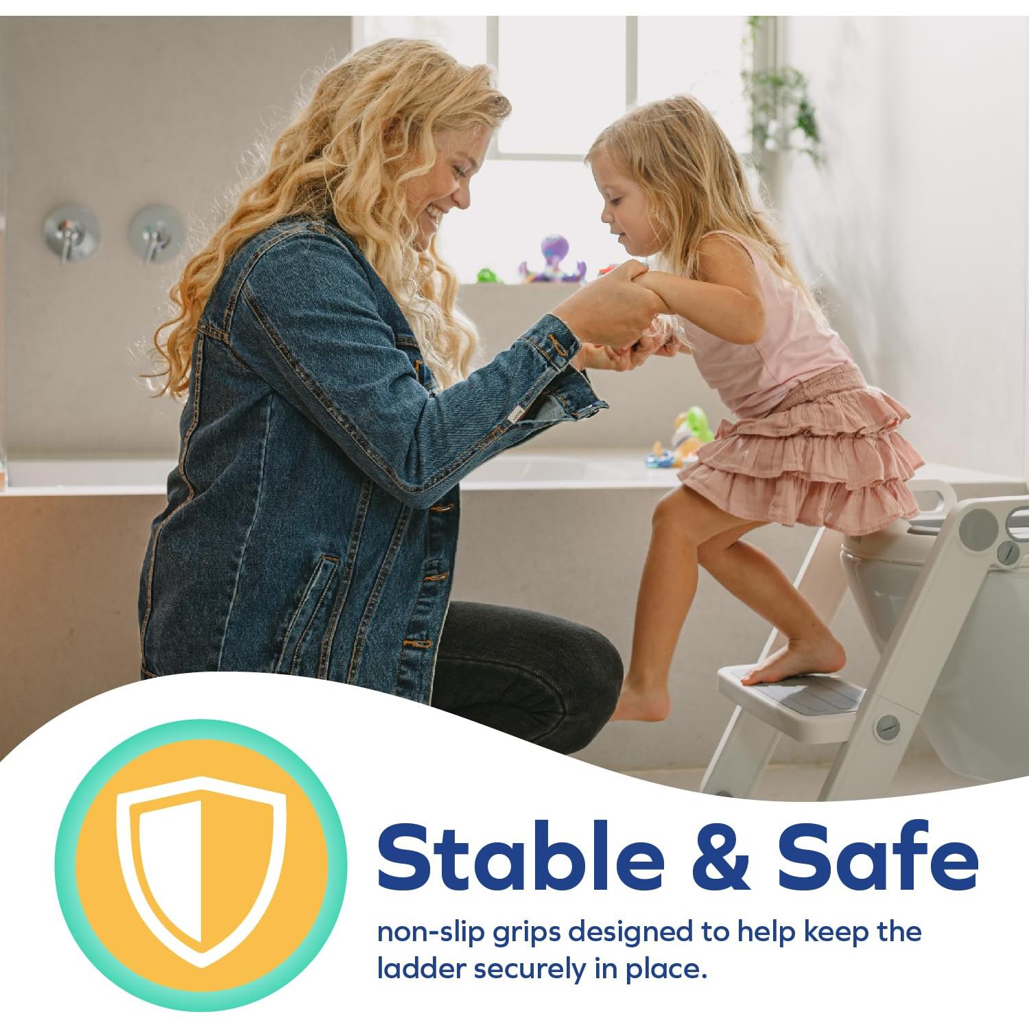 Asiento de inodoro con escalera Nuby gris 18+ meses