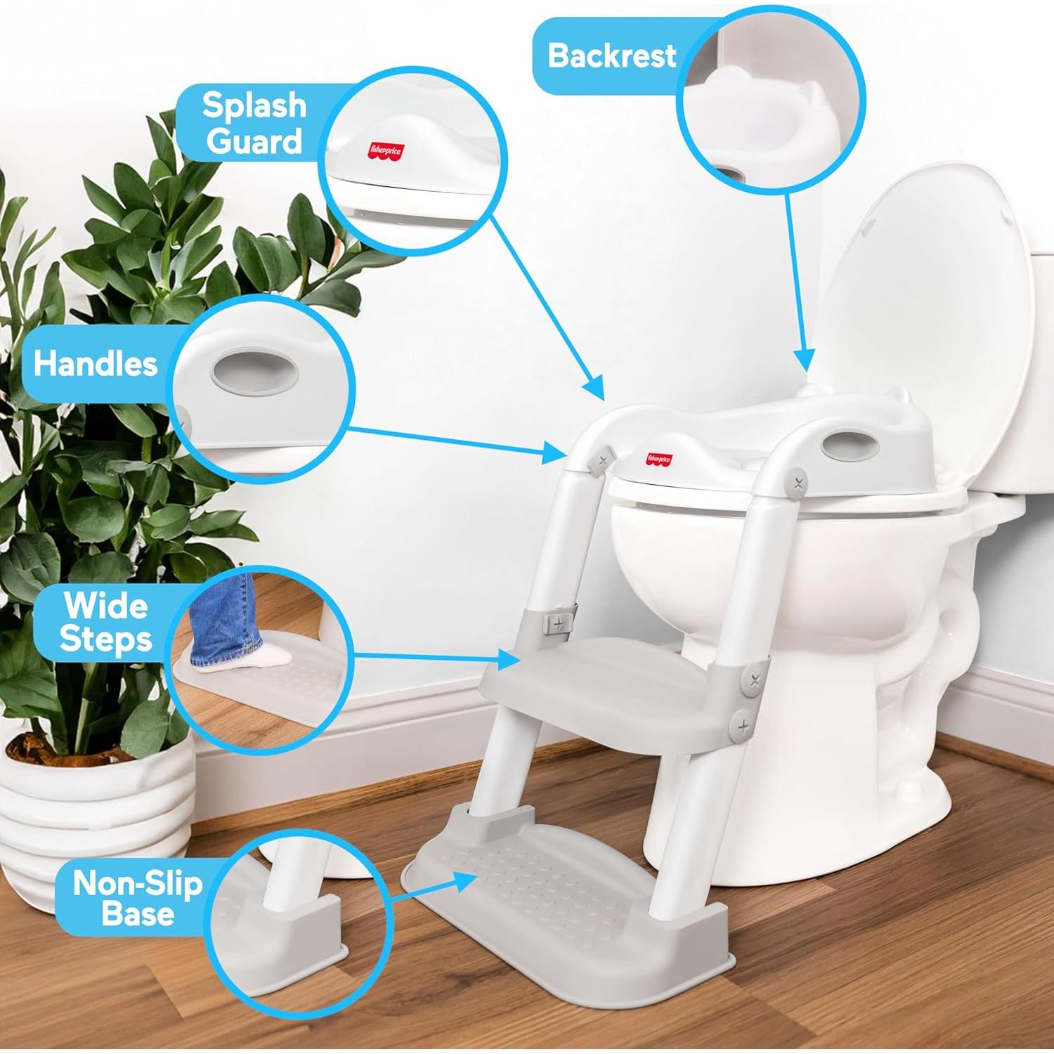 Asiento de Entrenamiento Fisher-Price Step Up 2 en 1 Blanco