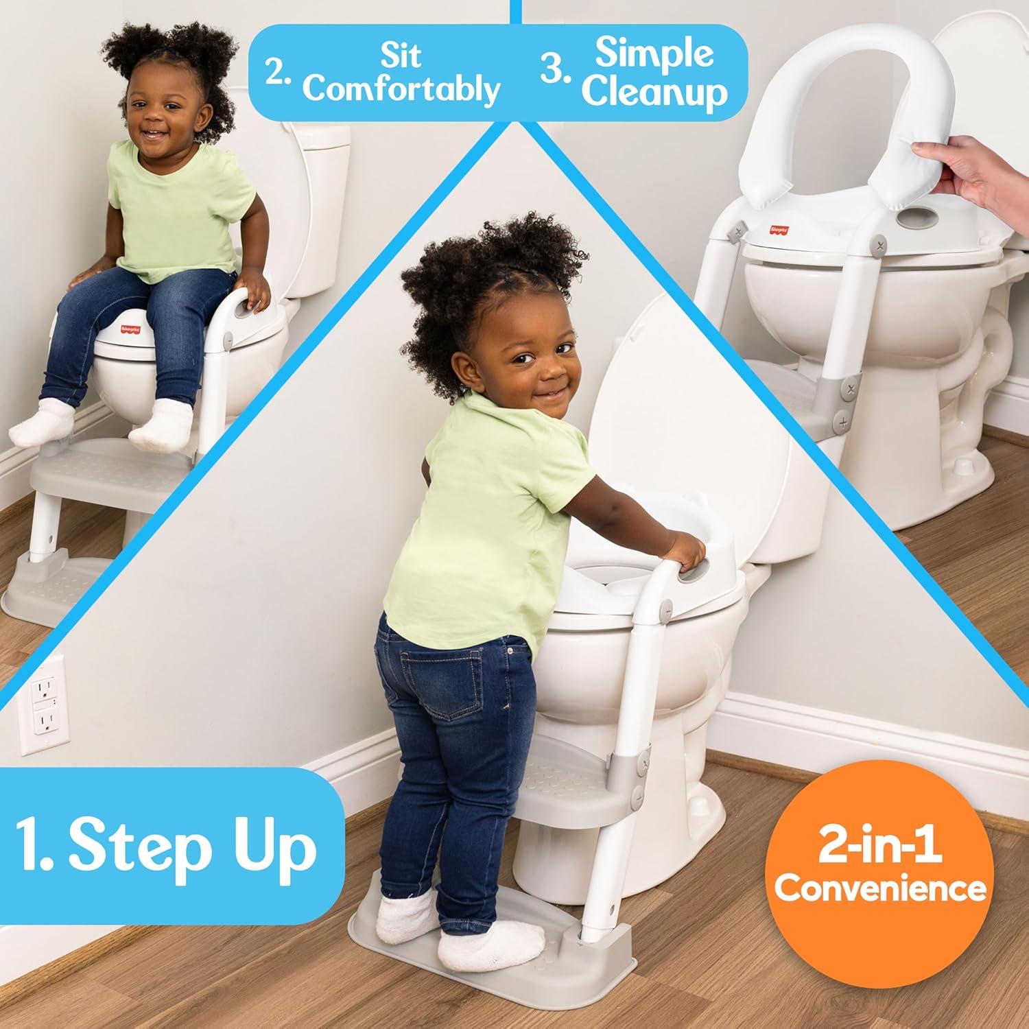 Asiento de Entrenamiento Fisher-Price Step Up 2 en 1 Blanco
