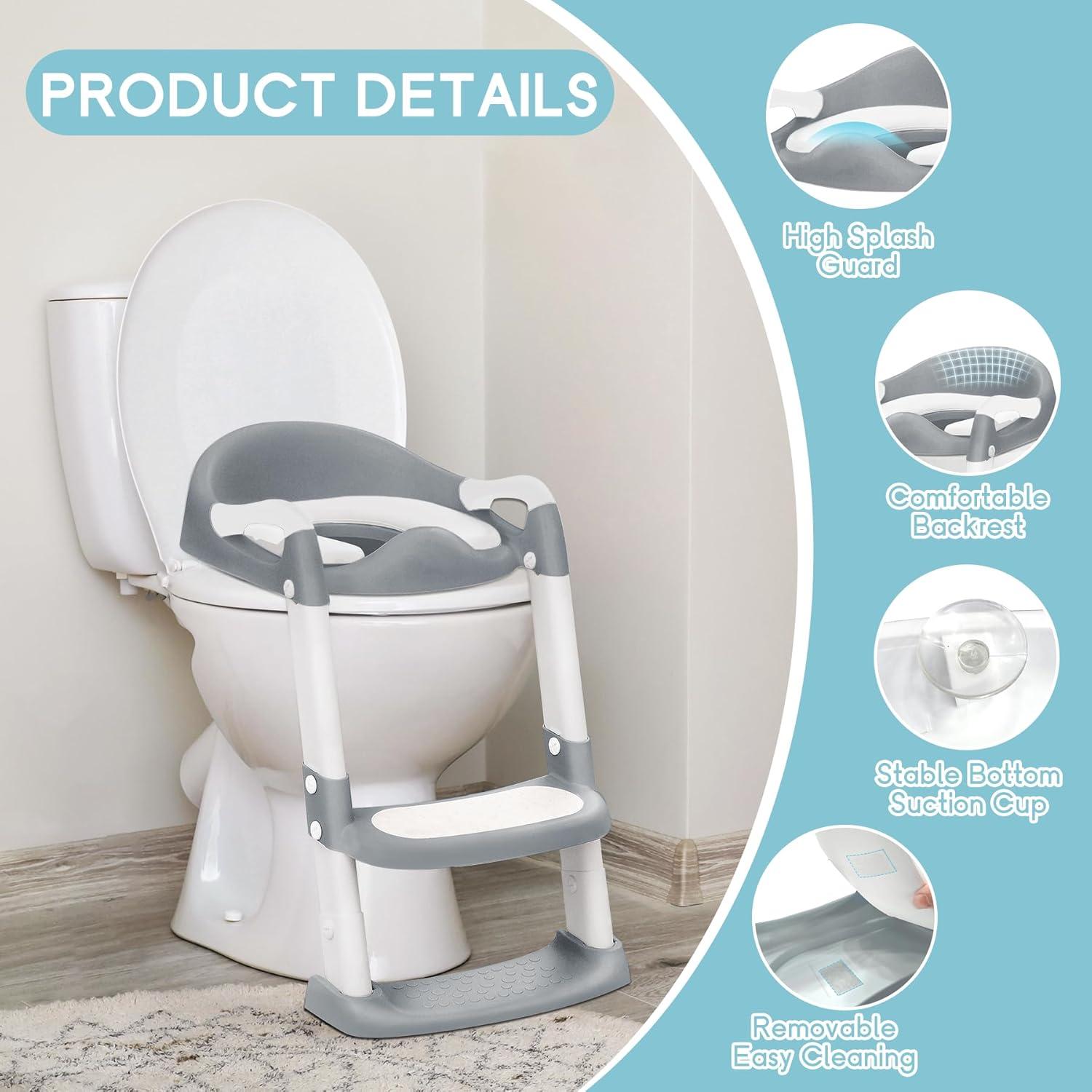 Asiento de Entrenamiento para Baño COOSEYA Gris Plegable