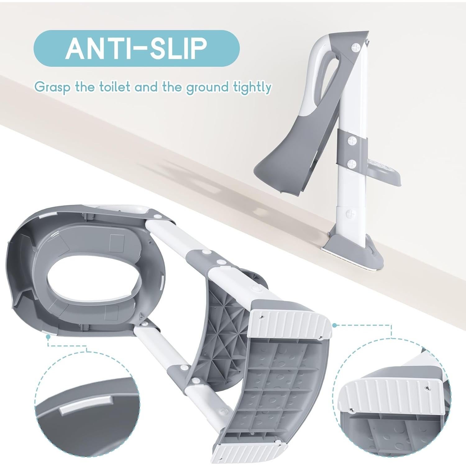 Asiento de Entrenamiento para Baño COOSEYA Gris Plegable