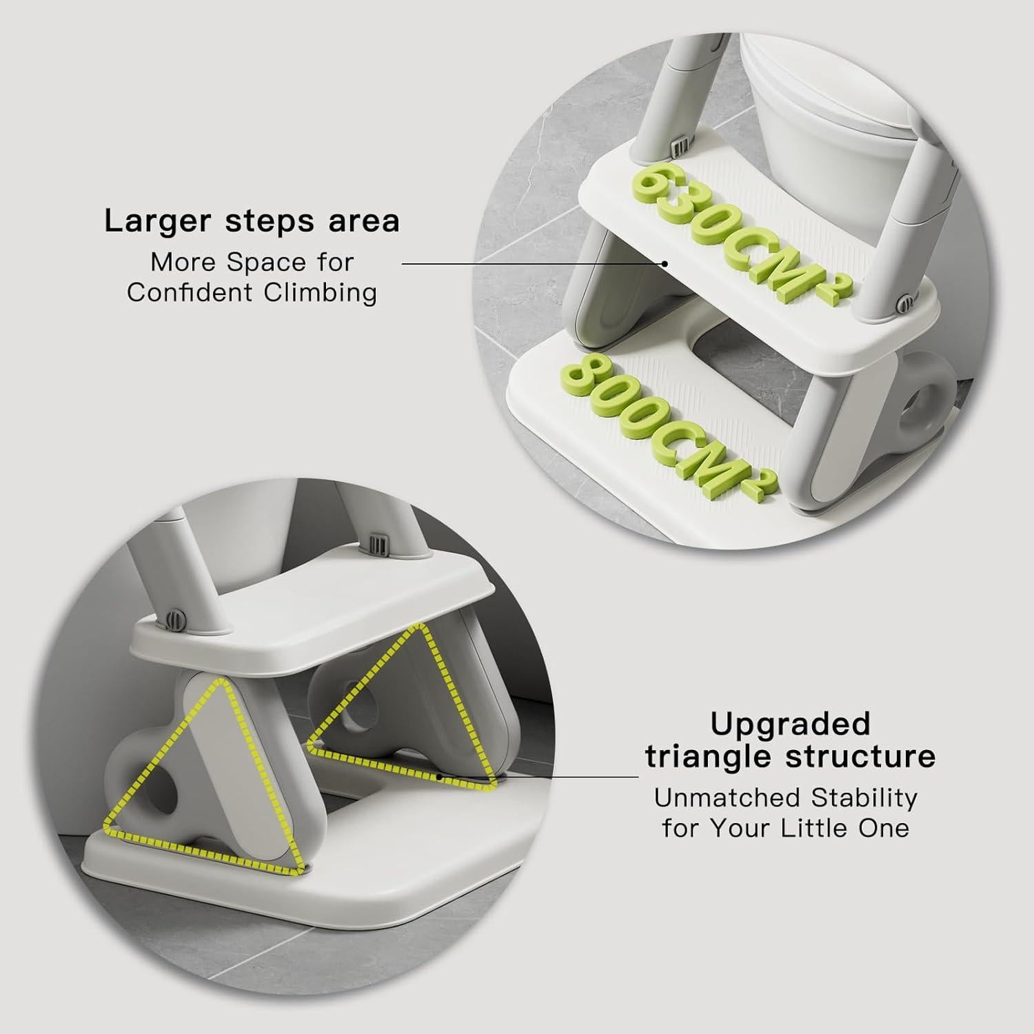Asiento de Entrenamiento para el Baño YOUOCOMU 2 en 1 Gris