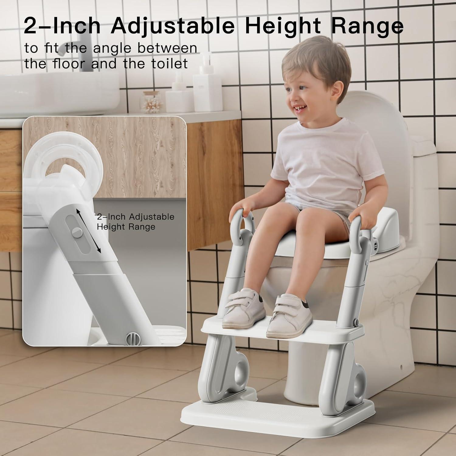 Asiento de Entrenamiento para el Baño YOUOCOMU 2 en 1 Gris