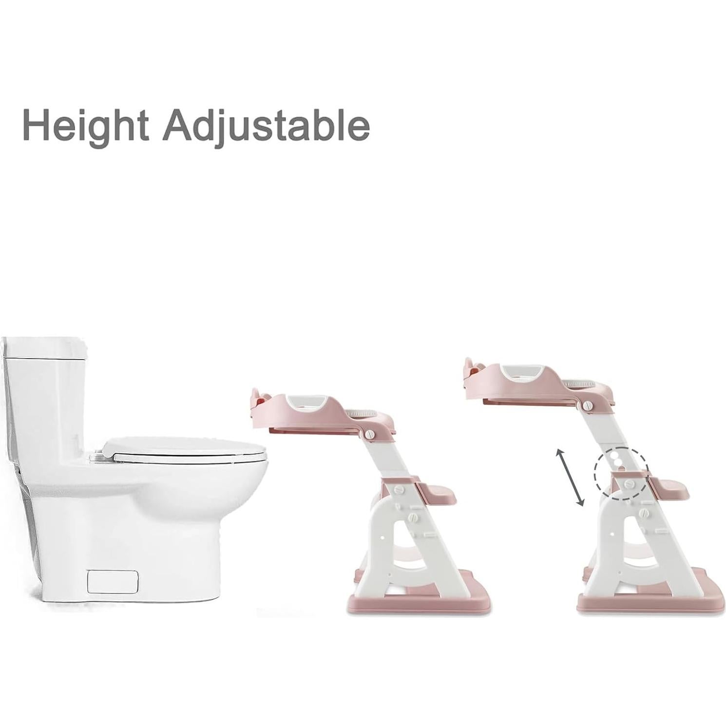 Asiento de Entrenamiento para Baño PandaEar Rosa con Escalera