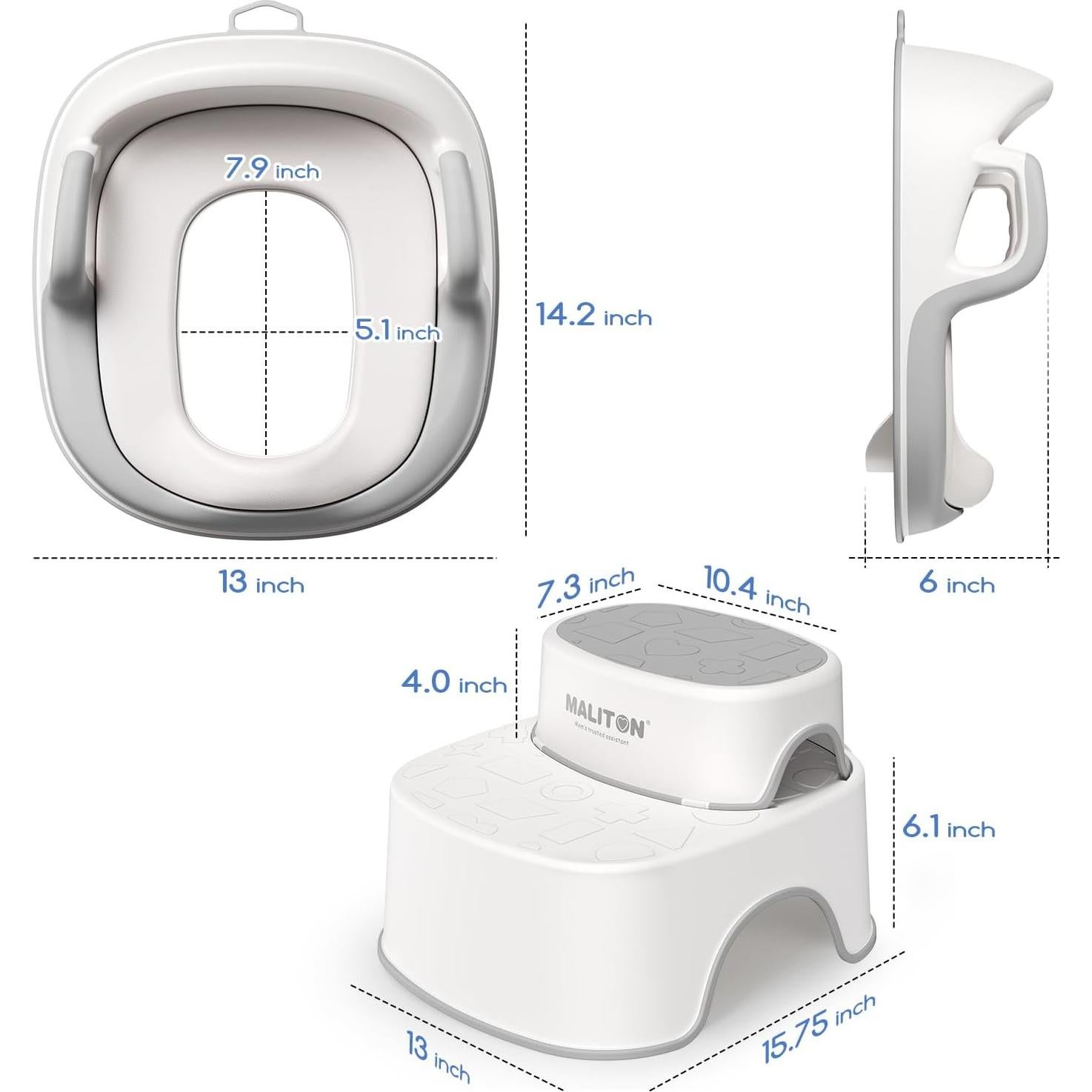 Asiento de Entrenamiento para Inodoro Maliton con Escalón