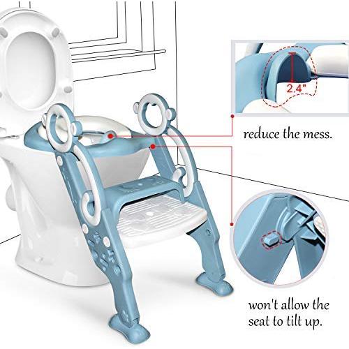 Asiento de Inodoro para Niños GrowthPic Azul con Escalera